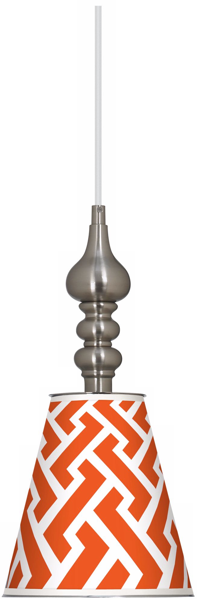 Red Brick Weave 7 1/2" Wide Brushed Steel Mini Pendant