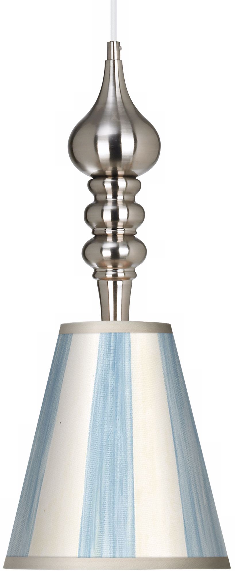 Light Blue 9 1/4" Wide Brushed Steel Pendant Light