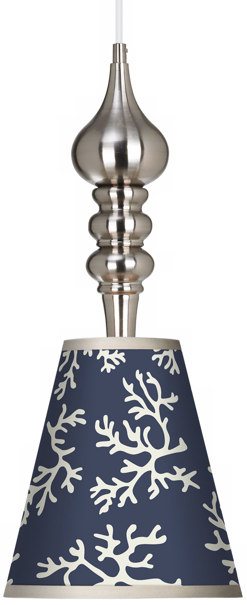 Prussian Coral 9 1/4" Wide Brushed Steel Pendant Light