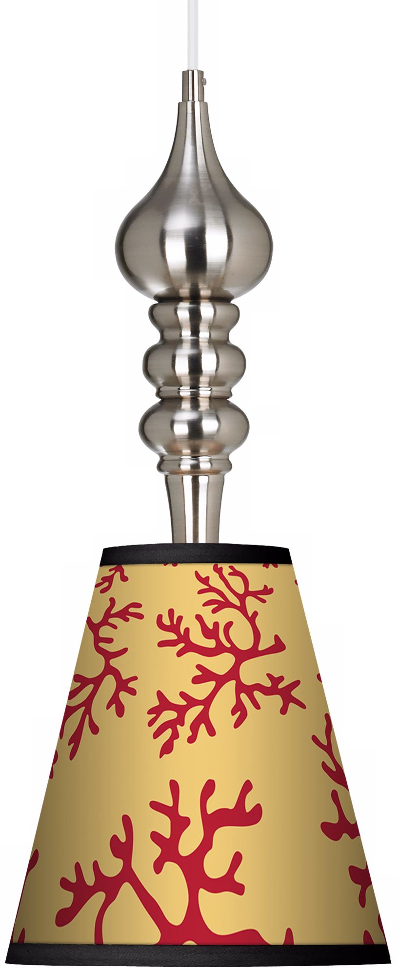 Crimson Coral 9 1/4" Wide Brushed Steel Pendant Light