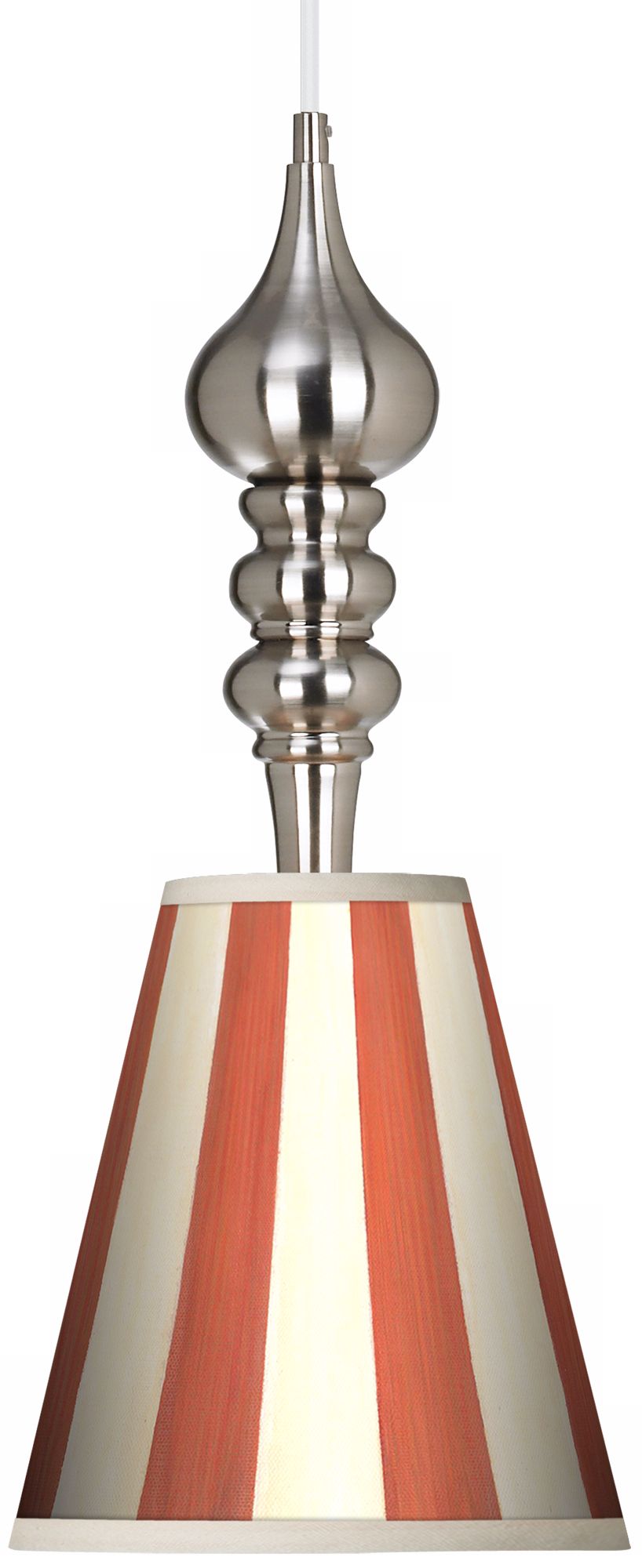 Seaside Stripe Red 9 1/4" Wide Brushed Steel Pendant Light