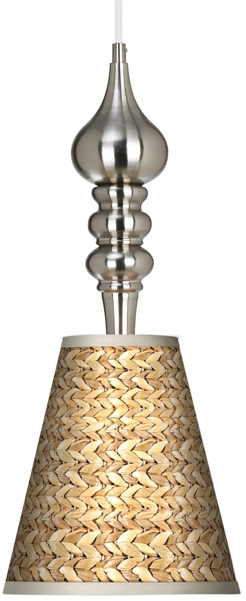Seagrass 9 1/4" Wide Brushed Steel Pendant Light