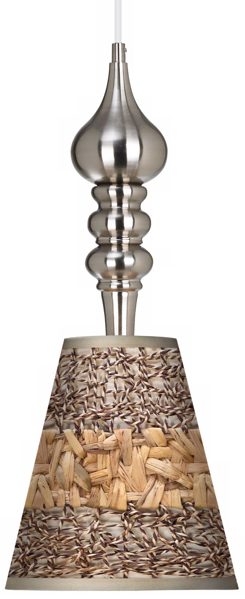 Woven Fundamentals 9 1/4" Wide Brushed Steel Pendant Light