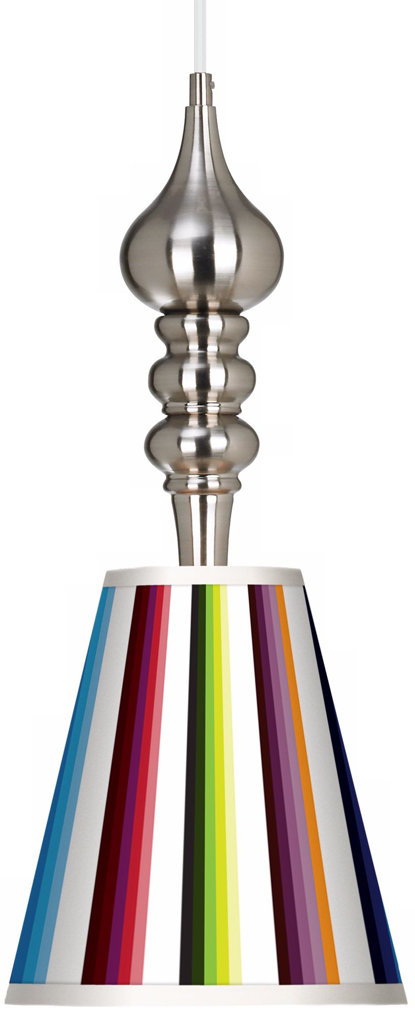 Technocolors 9 1/4" Wide Brushed Steel Pendant Light
