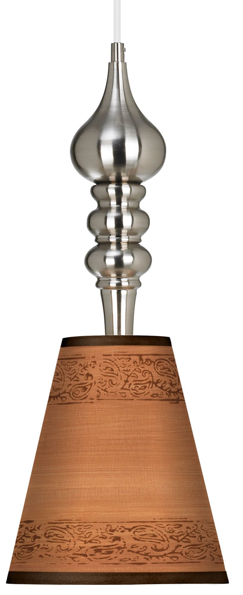 Paisley Trim Brushed Steel Finish 9 1/4" Wide Mini Pendant