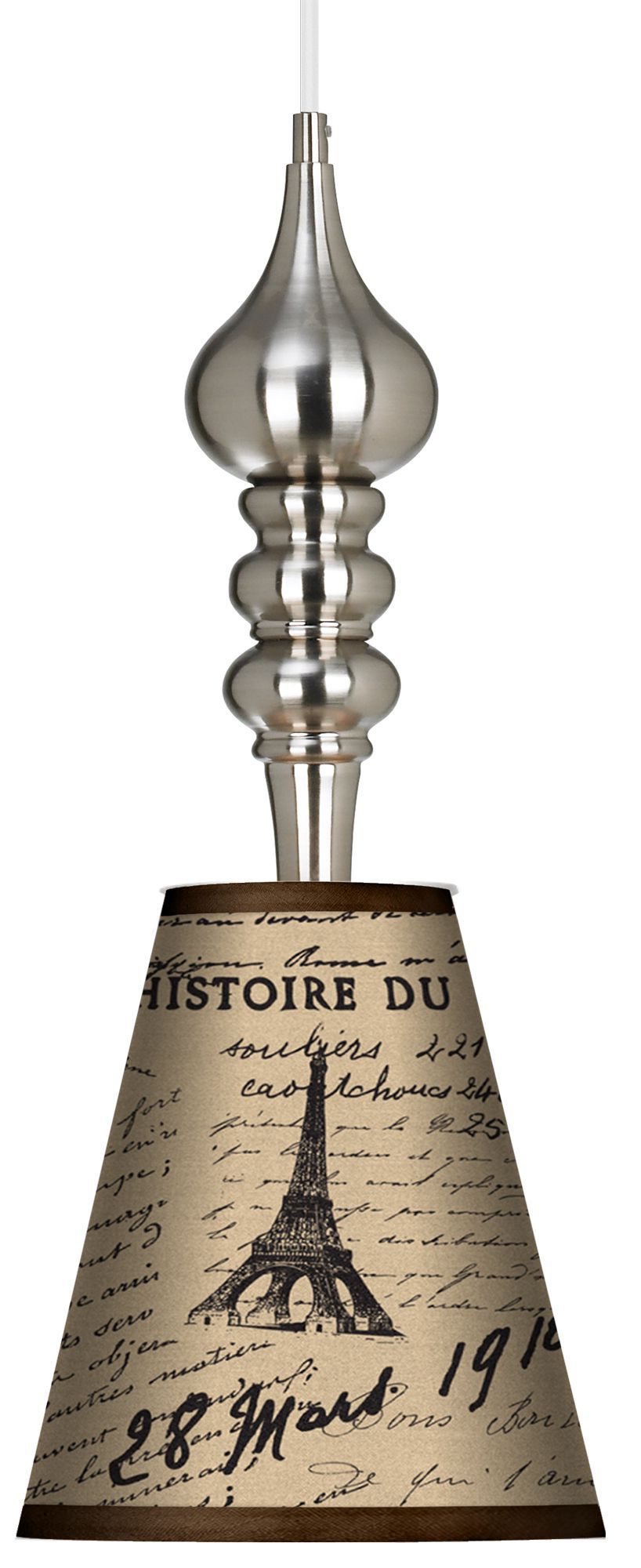 Letters to Paris Linen Brushed Steel 9 1/4" Mini Pendant