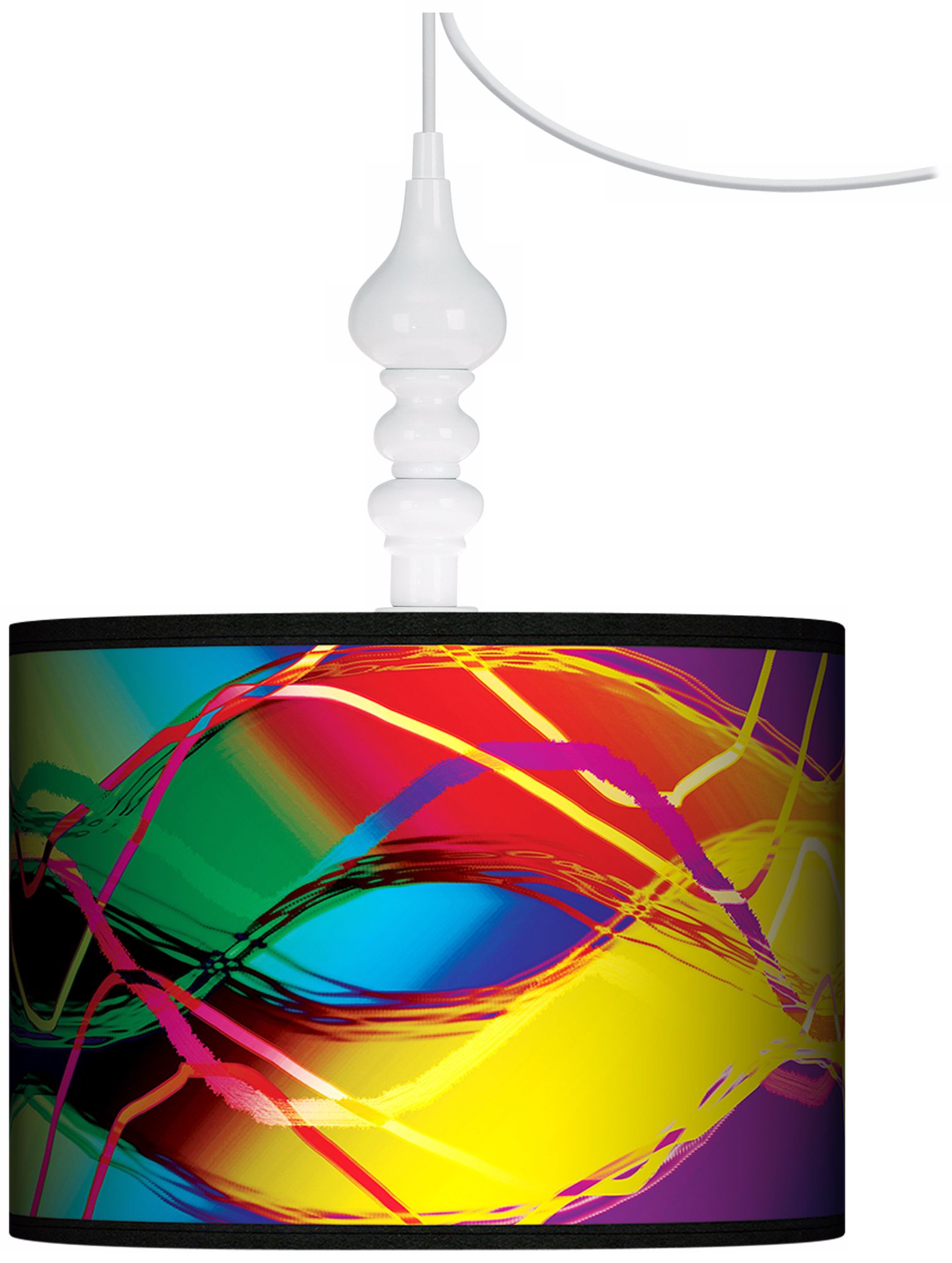 Colors In Motion (Light) 13 1/2" Wide White Swag Chandelier