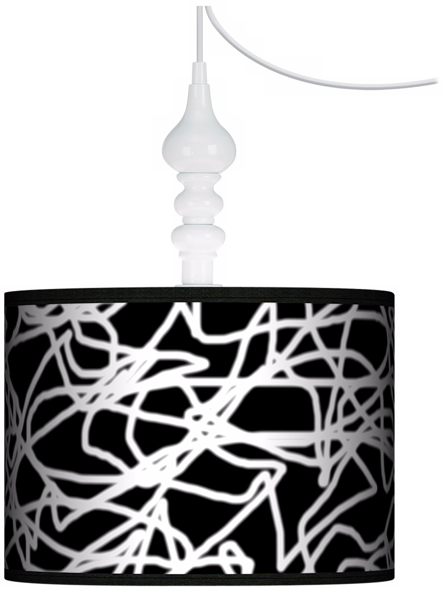 White String 13 1/2" Wide White Swag Chandelier