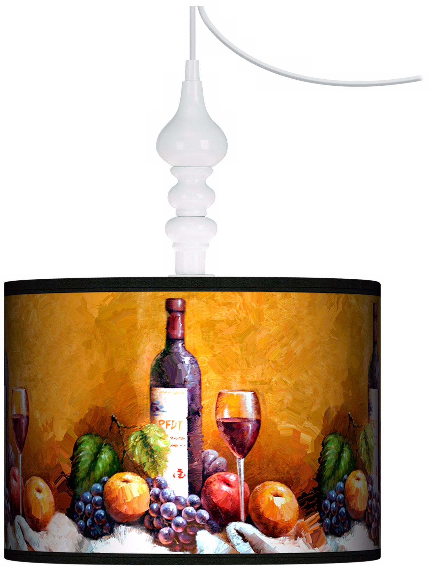 Wine And Fruit 13 1/2" Wide White Swag Chandelier