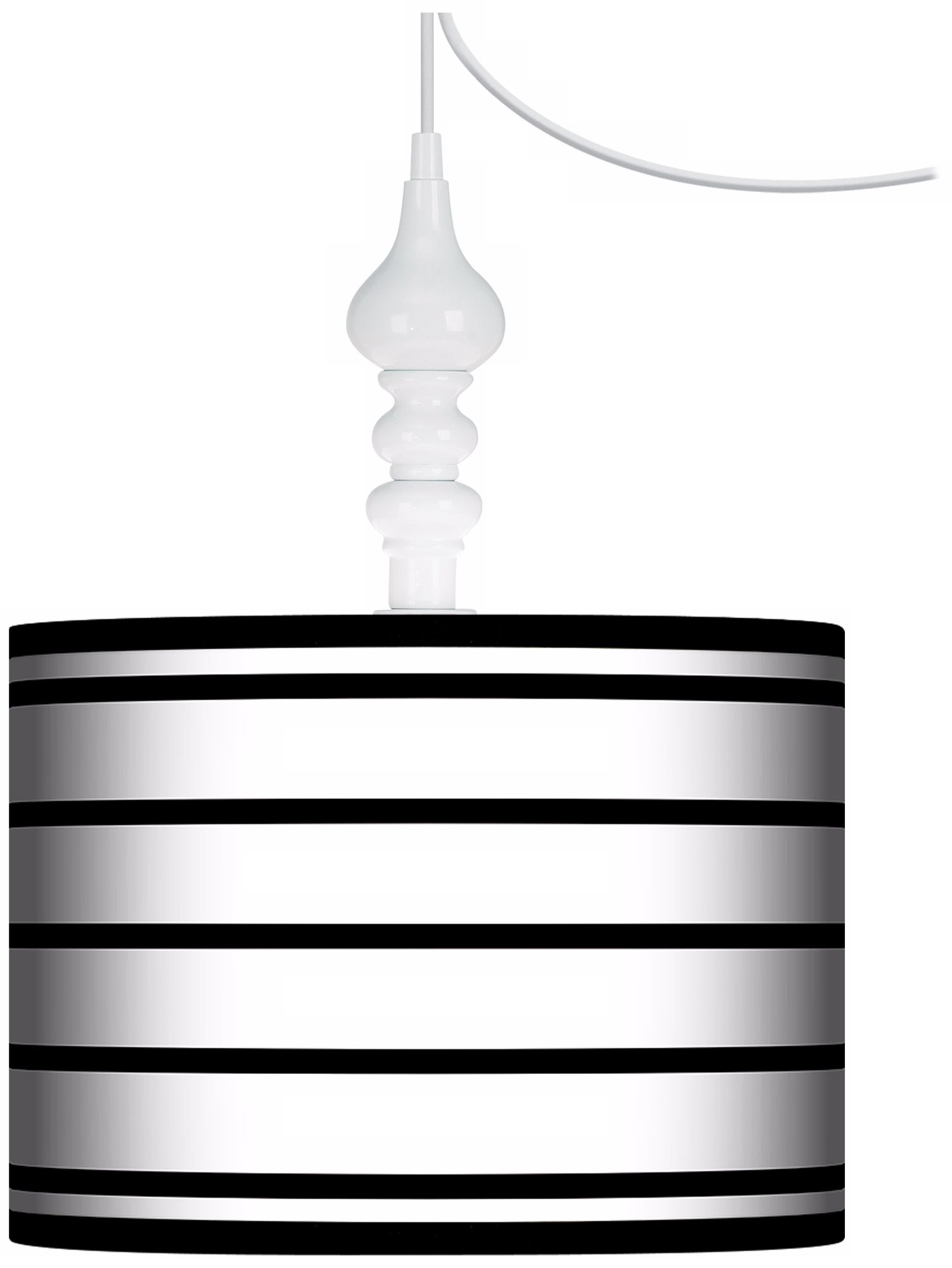 Black Parallels On White 13 1/2" Wide White Swag Chandelier