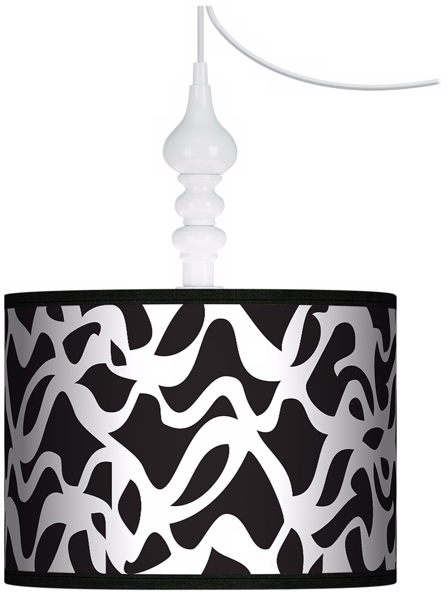 White Ribbon 13 1/2" Wide White Swag Chandelier