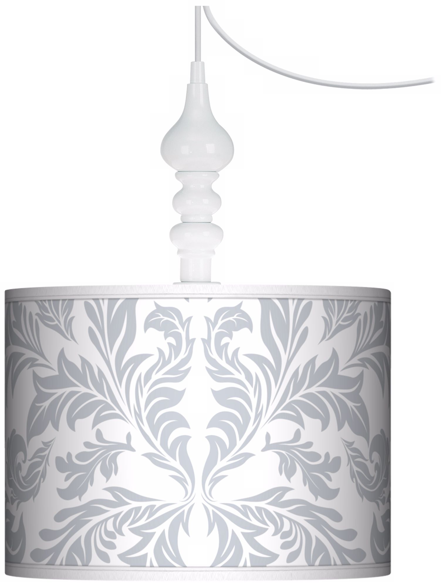 Silver Baroque 13 1/2" Wide White Swag Chandelier