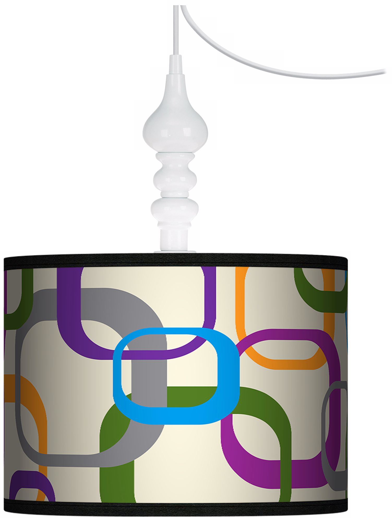Retro Square Scramble 13 1/2" Wide White Swag Chandelier
