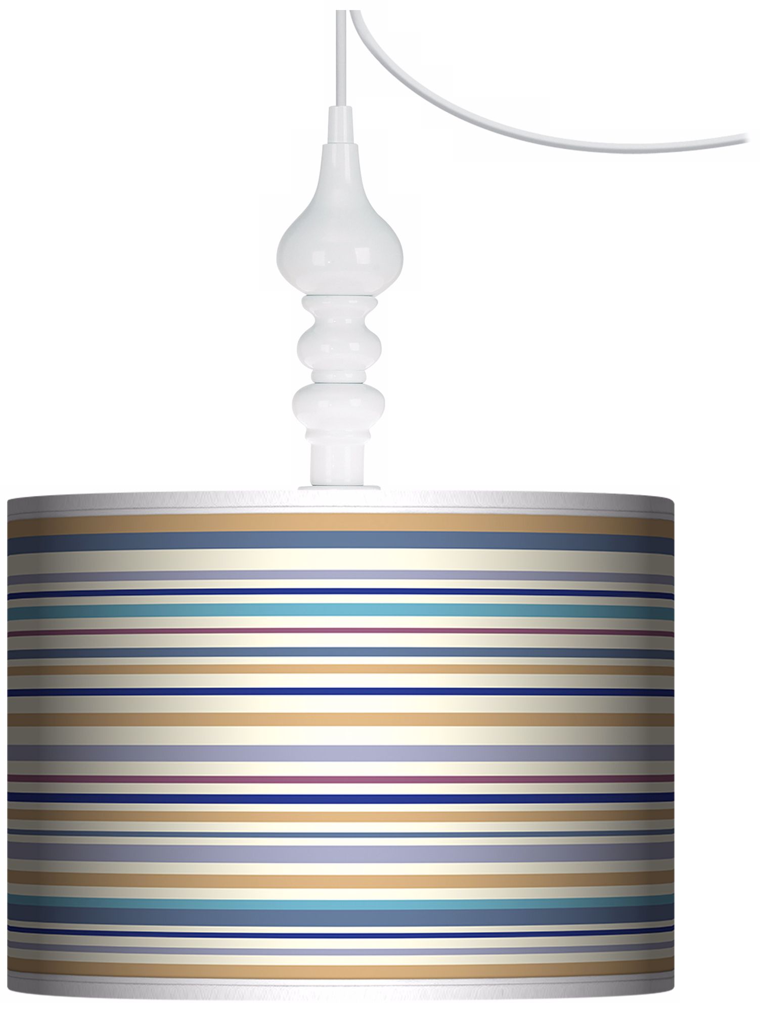 Stacy Garcia Landscape Stripe 13 1/2" White Swag Chandelier