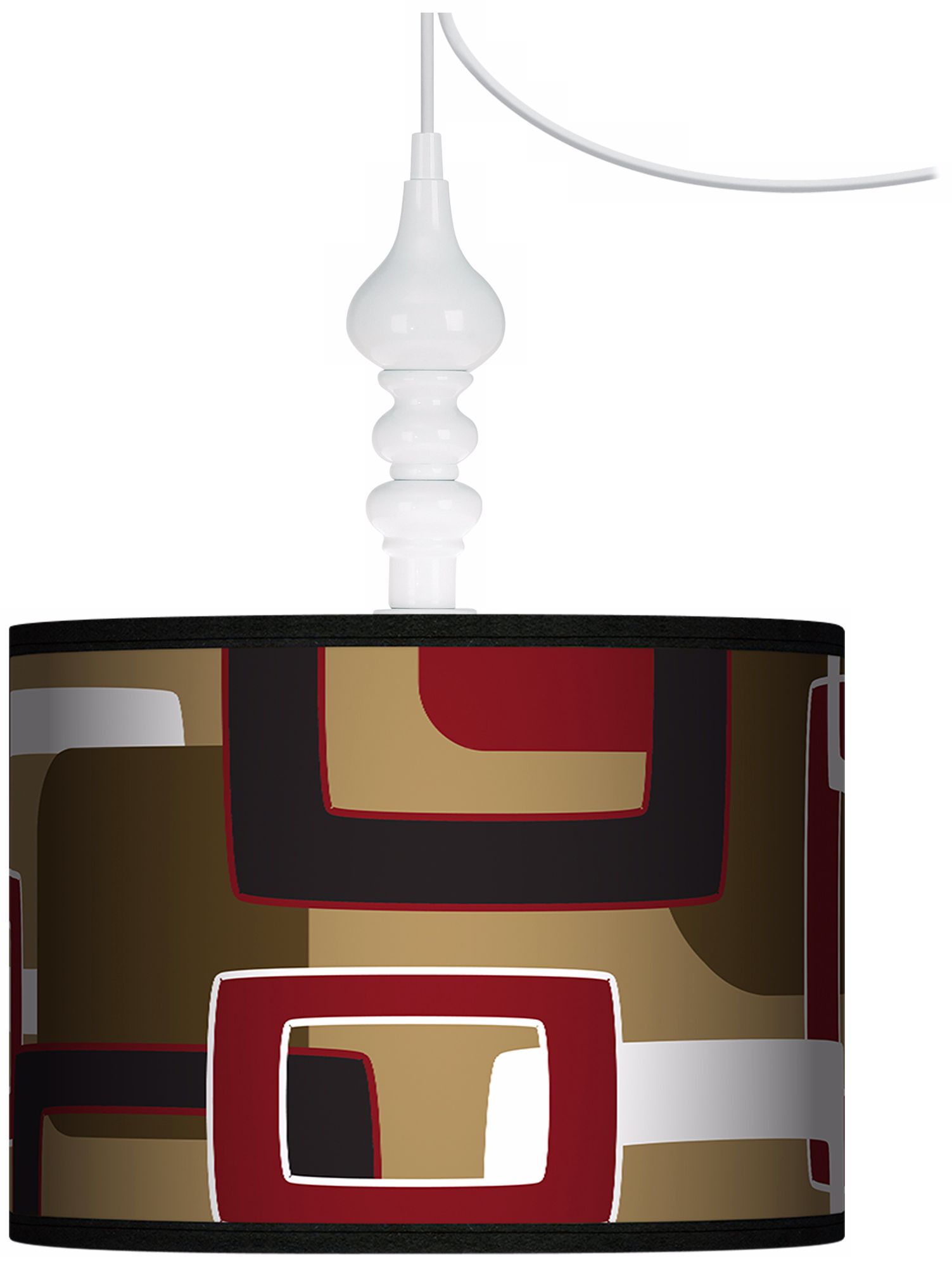 Cola Retro Rectangles 13 1/2" Wide White Swag Chandelier