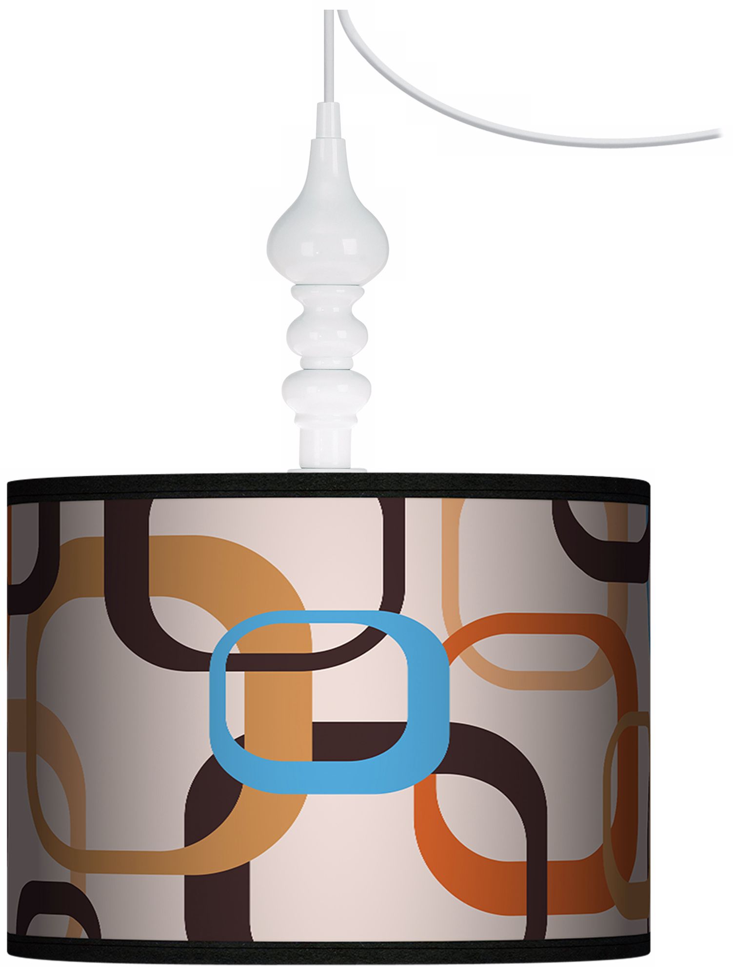 Spicy Square Scramble 13 1/2" Wide White Swag Chandelier