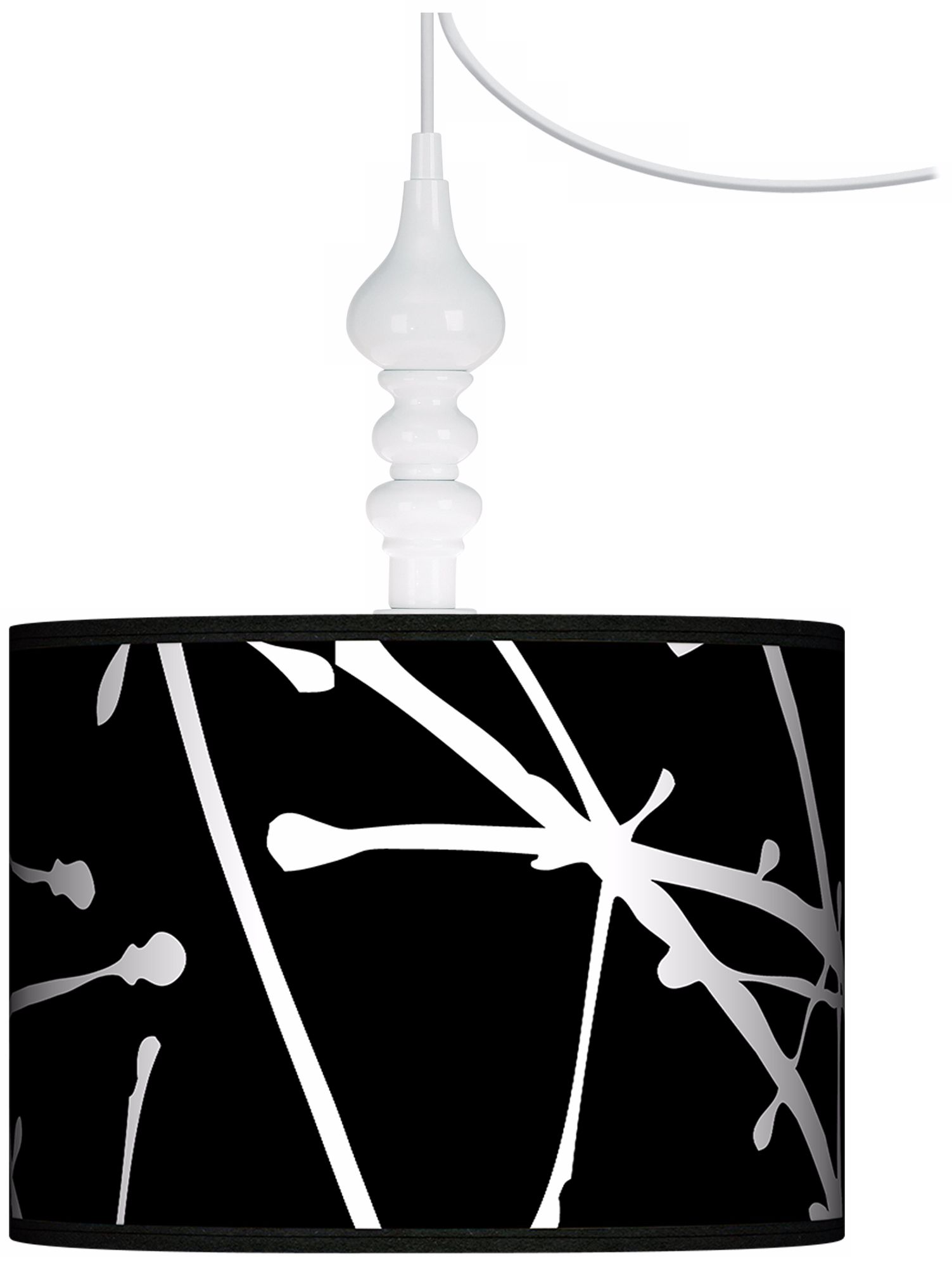 Stacy Garcia Calligraphy Tree Black 13 1/2" White Swag