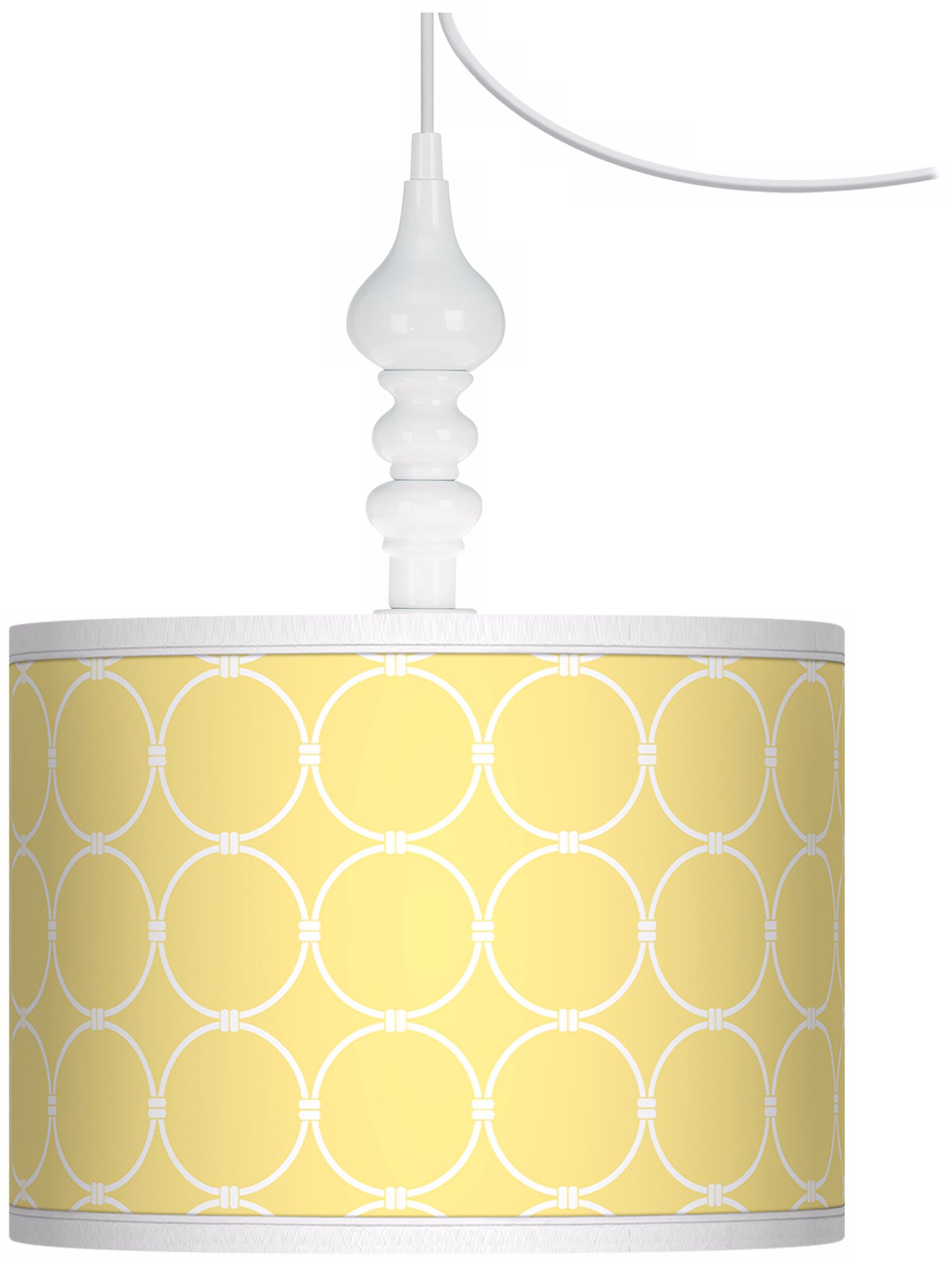 Lemon Interlace 13 1/2" Wide White Swag Chandelier