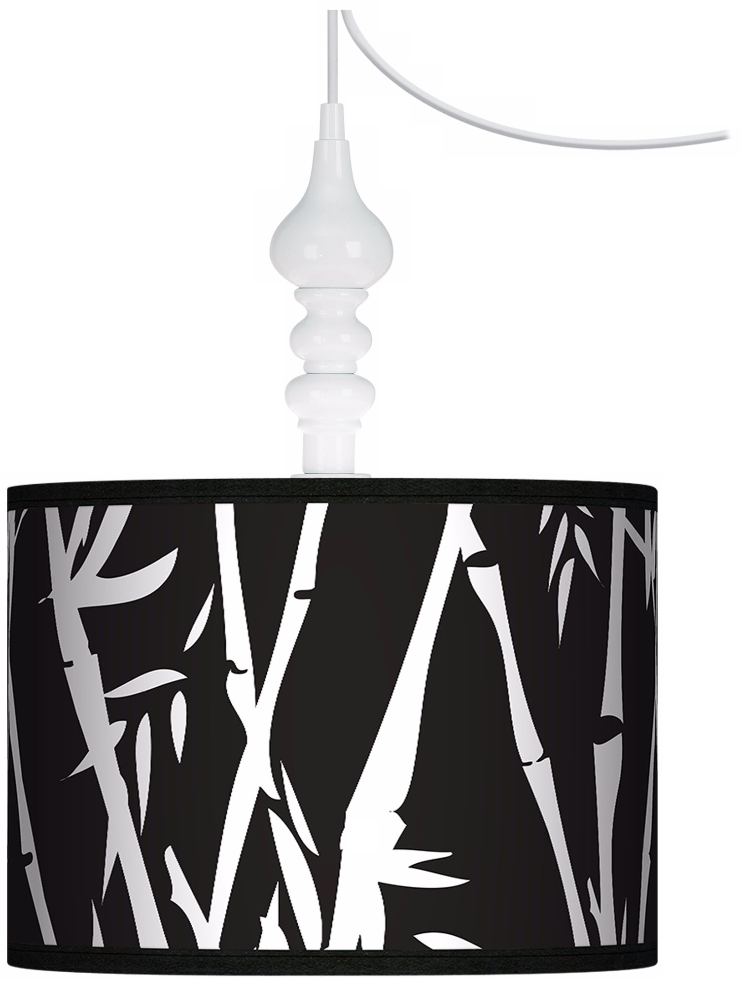 Night Bamboo 13 1/2" Wide White Swag Chandelier