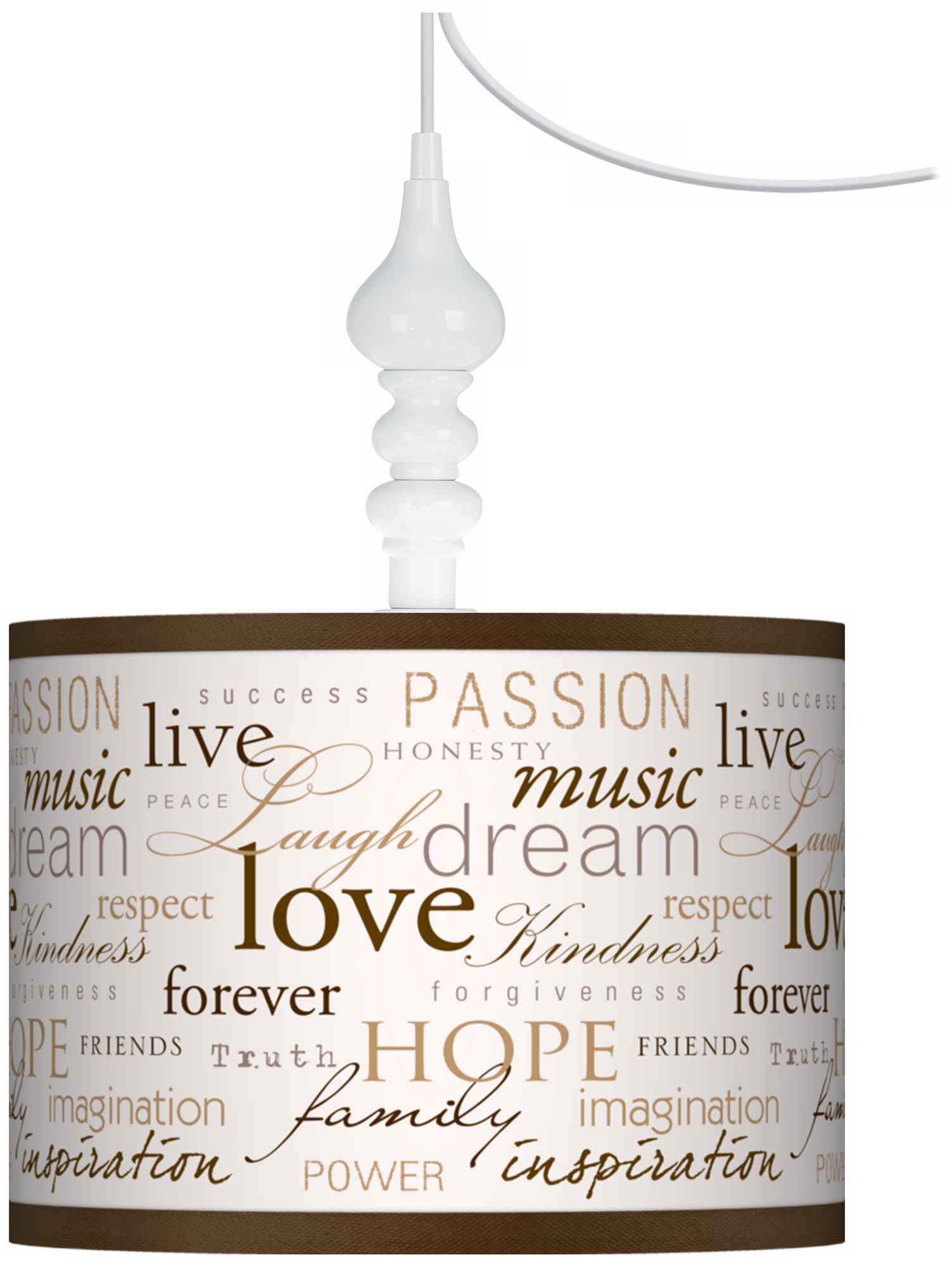 Positivity White 13 1/2" Wide Swag Pendant
