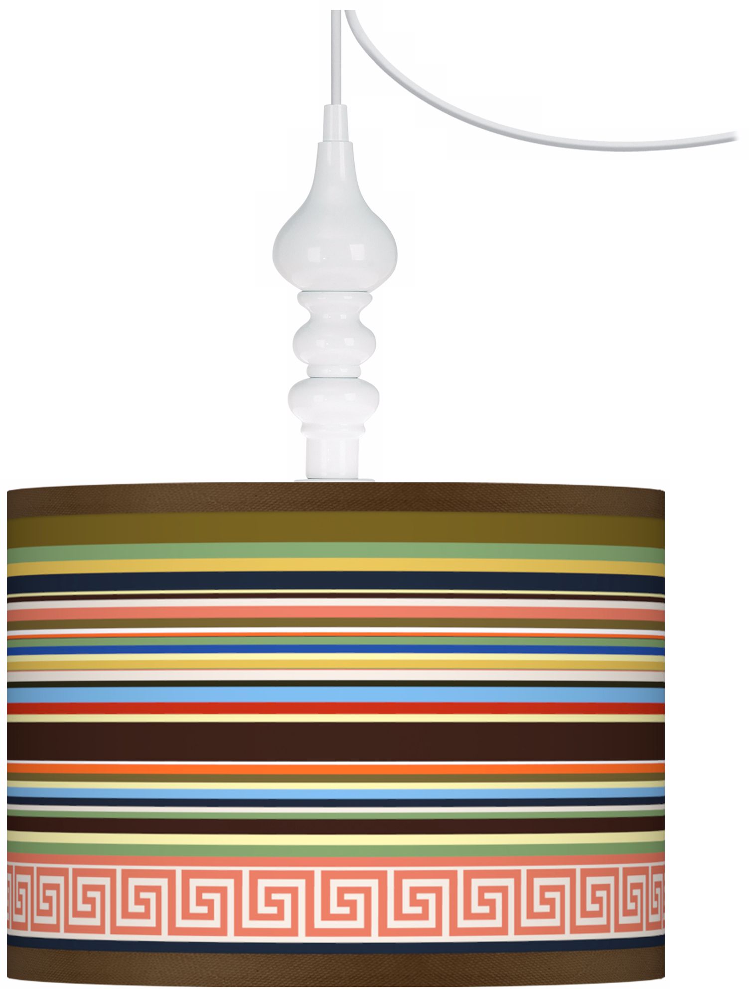 Island Party Time Giclee 13 1/2" Wide White Swag Chandelier