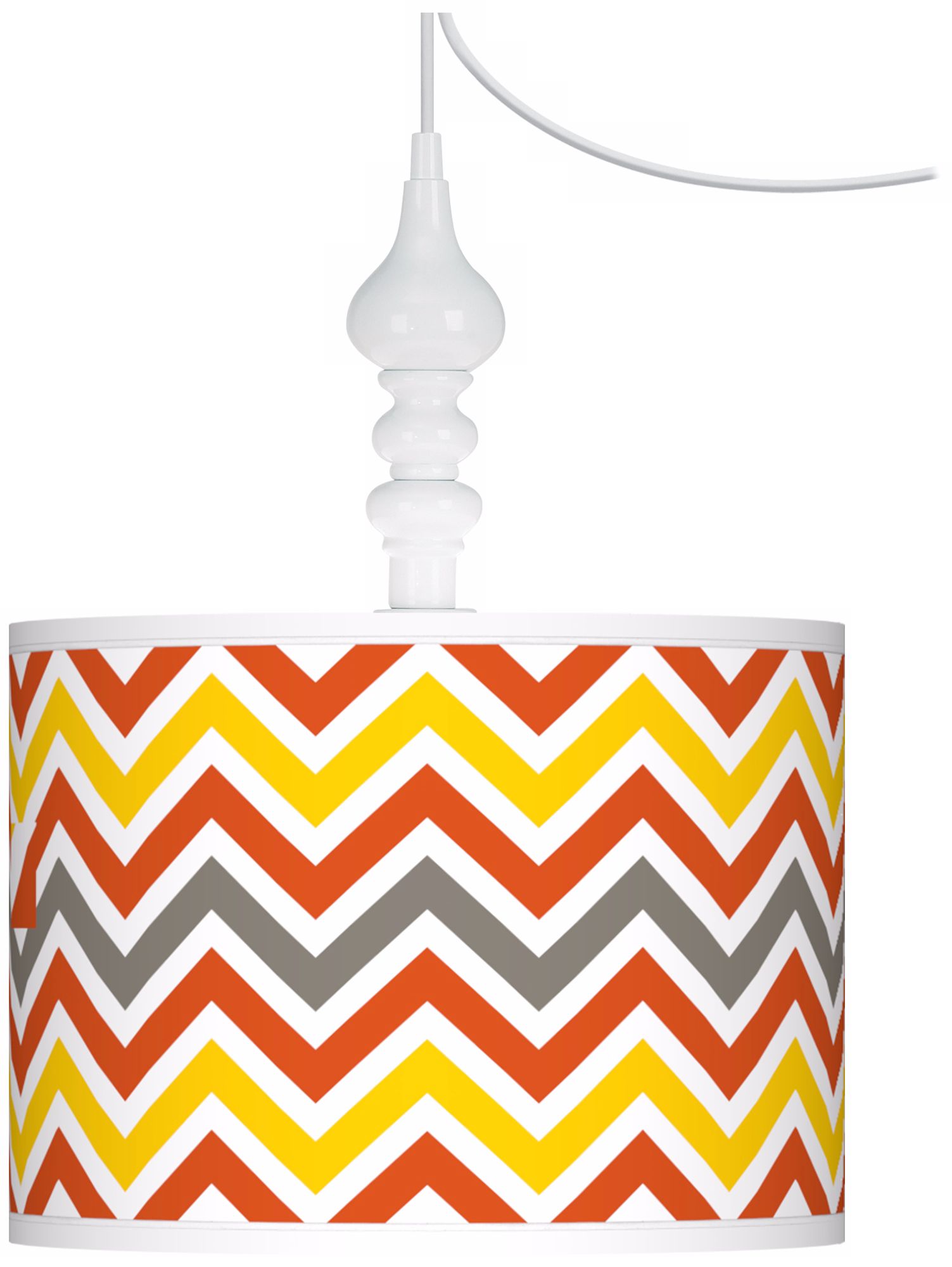 Flame Zig Zag Giclee 13 1/2" Wide White Swag Chandelier