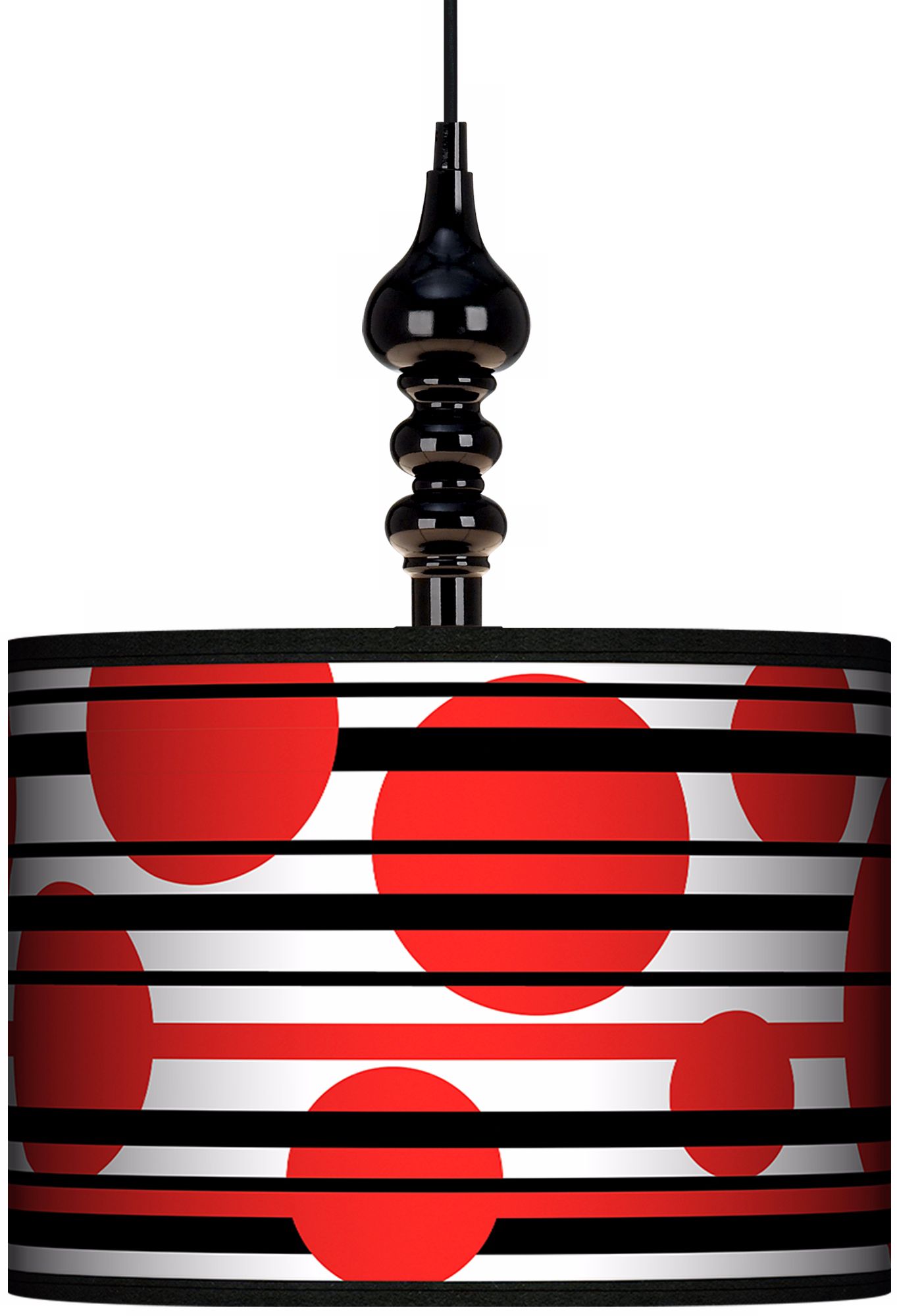 Red Balls 13 1/2" Wide Black Swag Chandelier