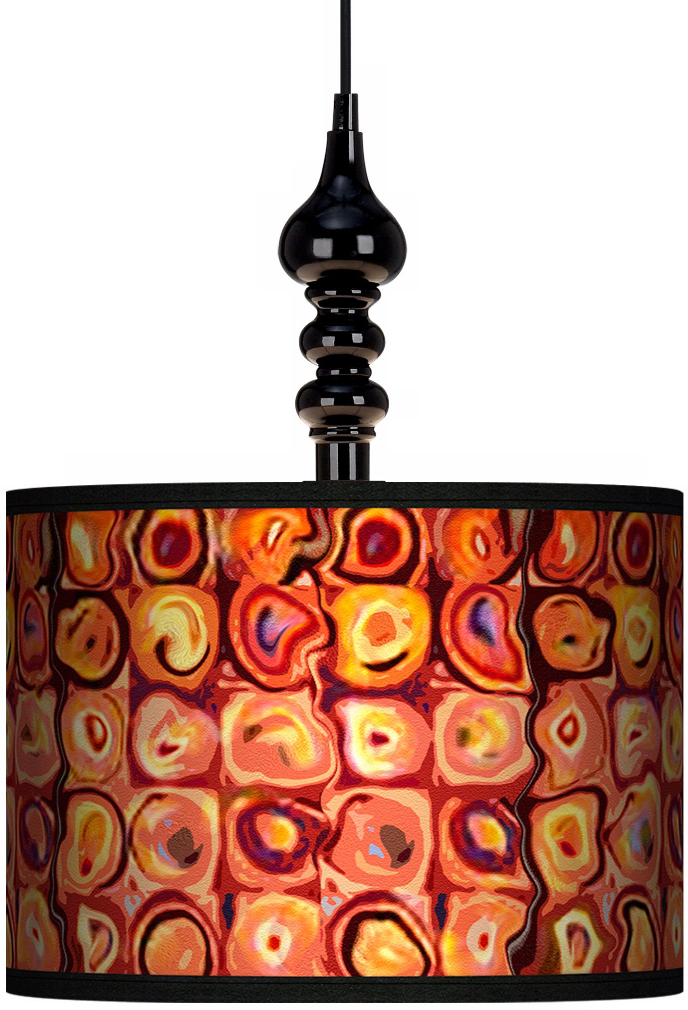 Vibrating Colors 13 1/2" Wide Black Swag Chandelier
