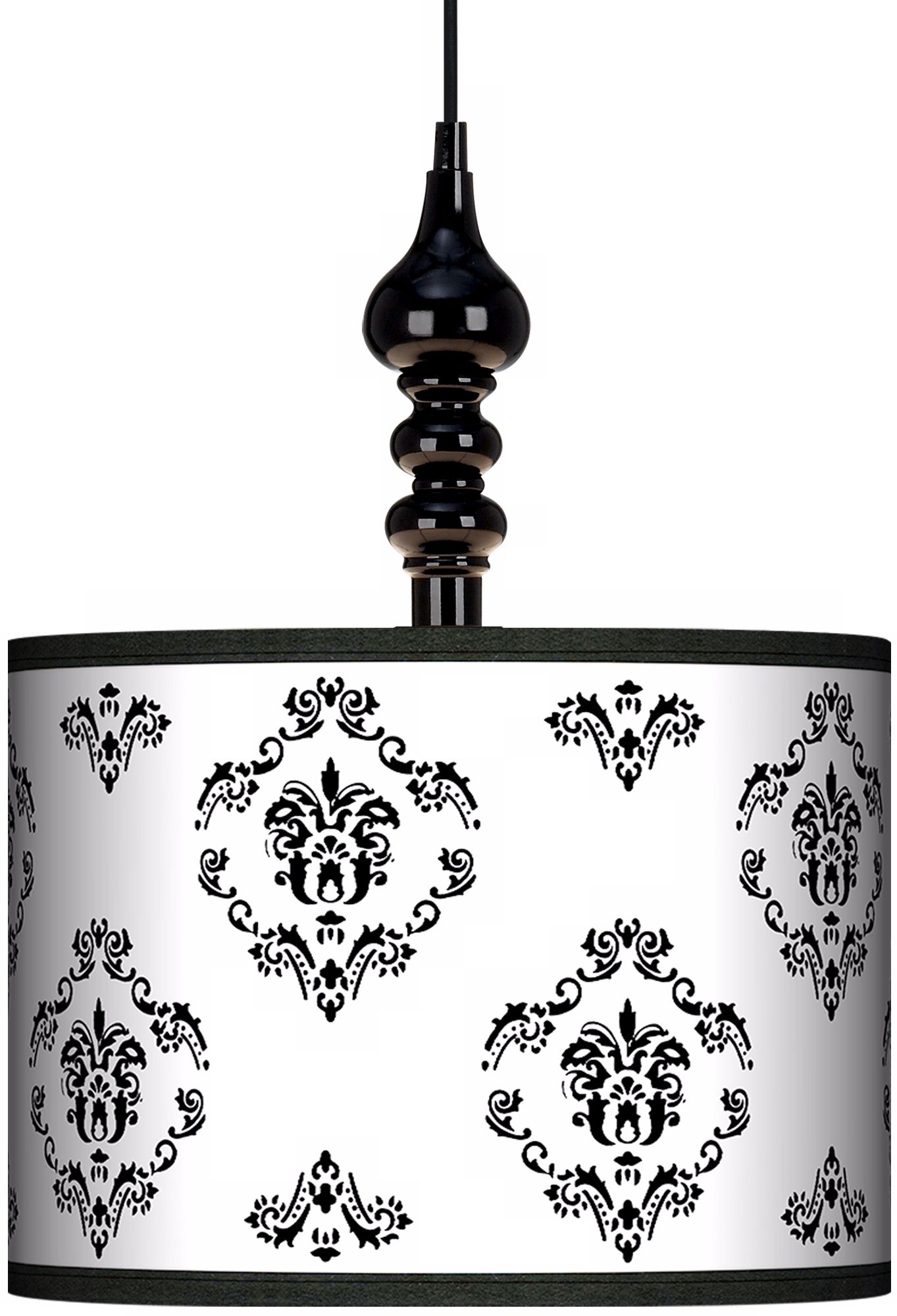 French Crest 13 1/2" Wide Black Swag Chandelier