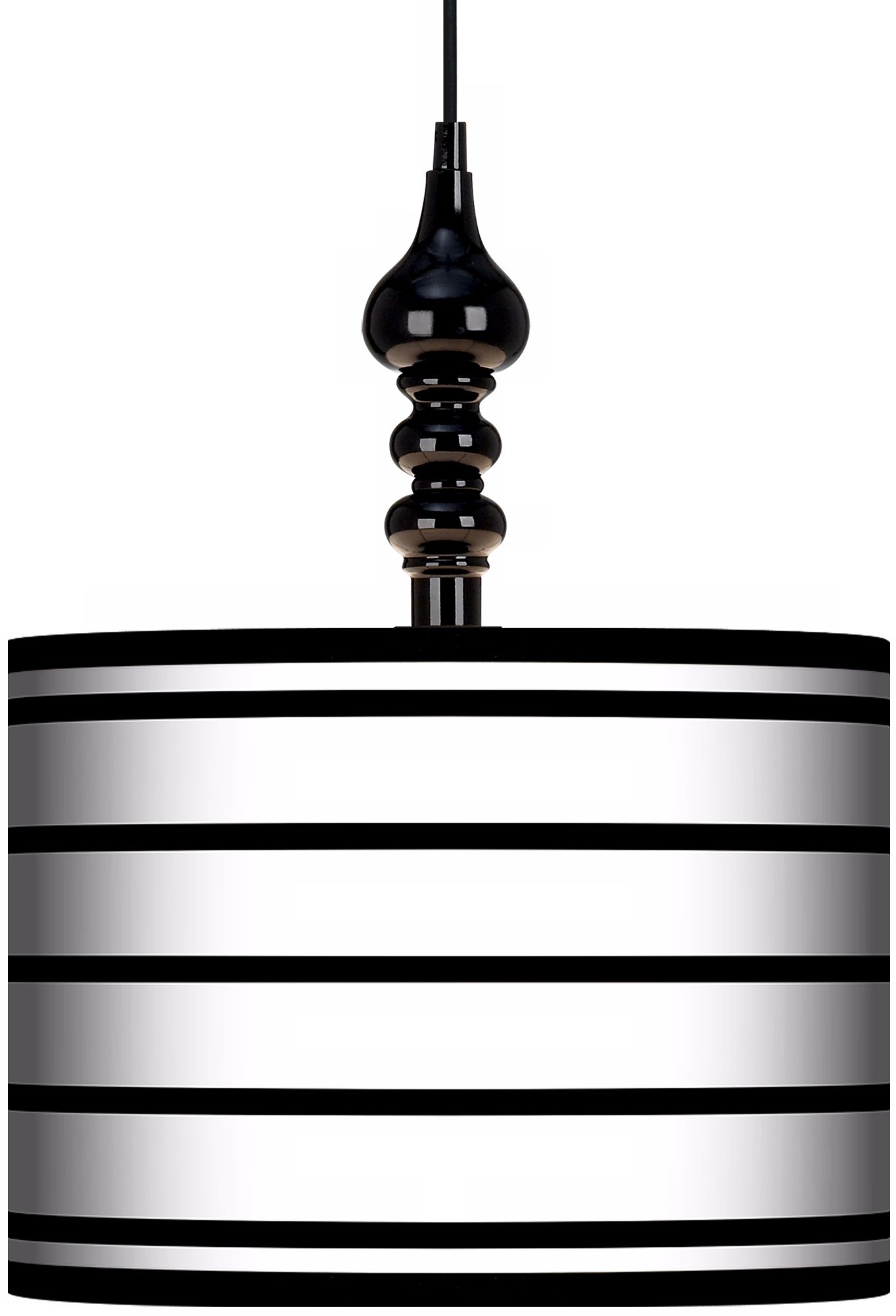 Black Parallels On White 13 1/2" Wide Black Swag Chandelier