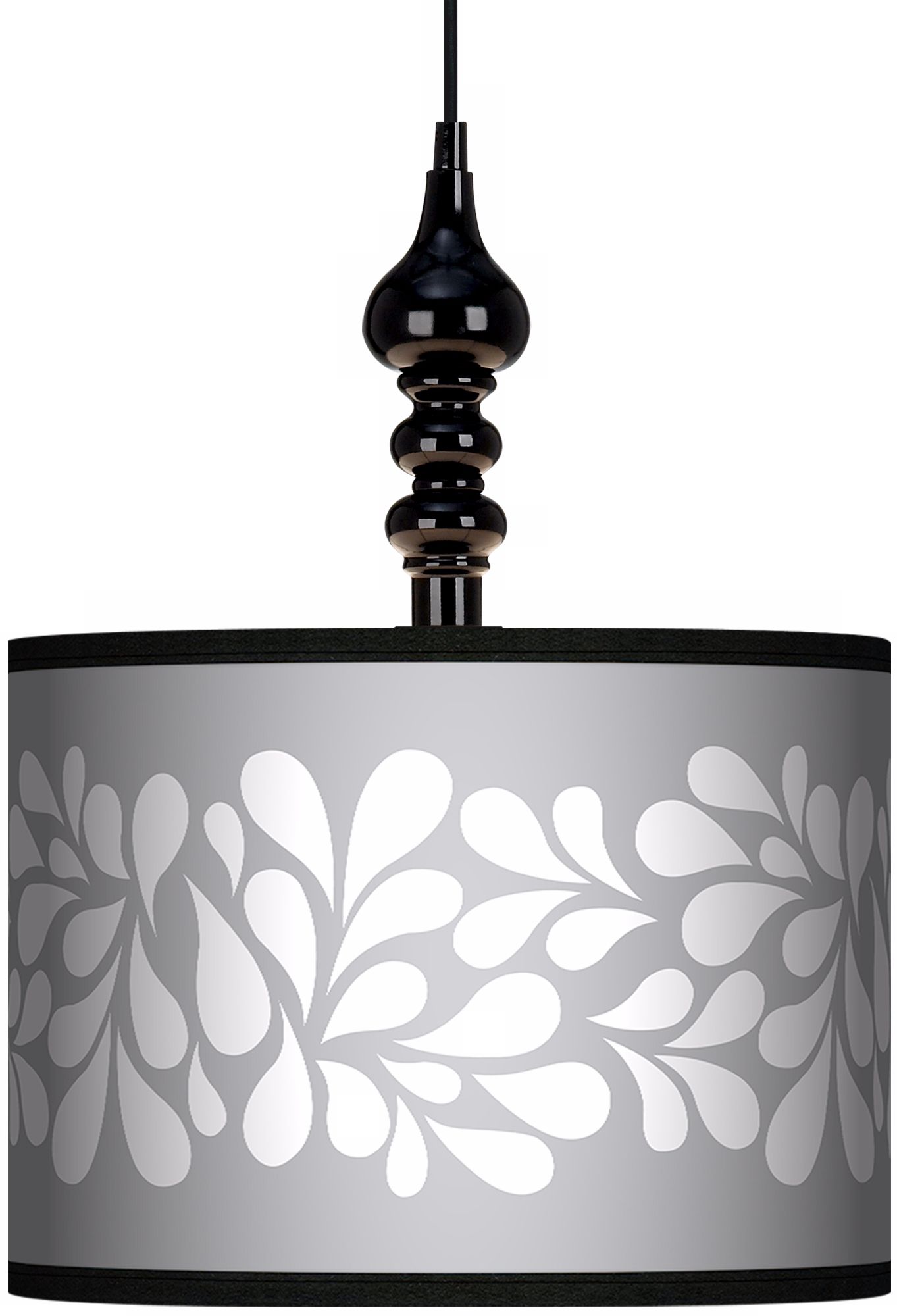 White Splash On Grey 13 1/2" Wide Black Swag Chandelier