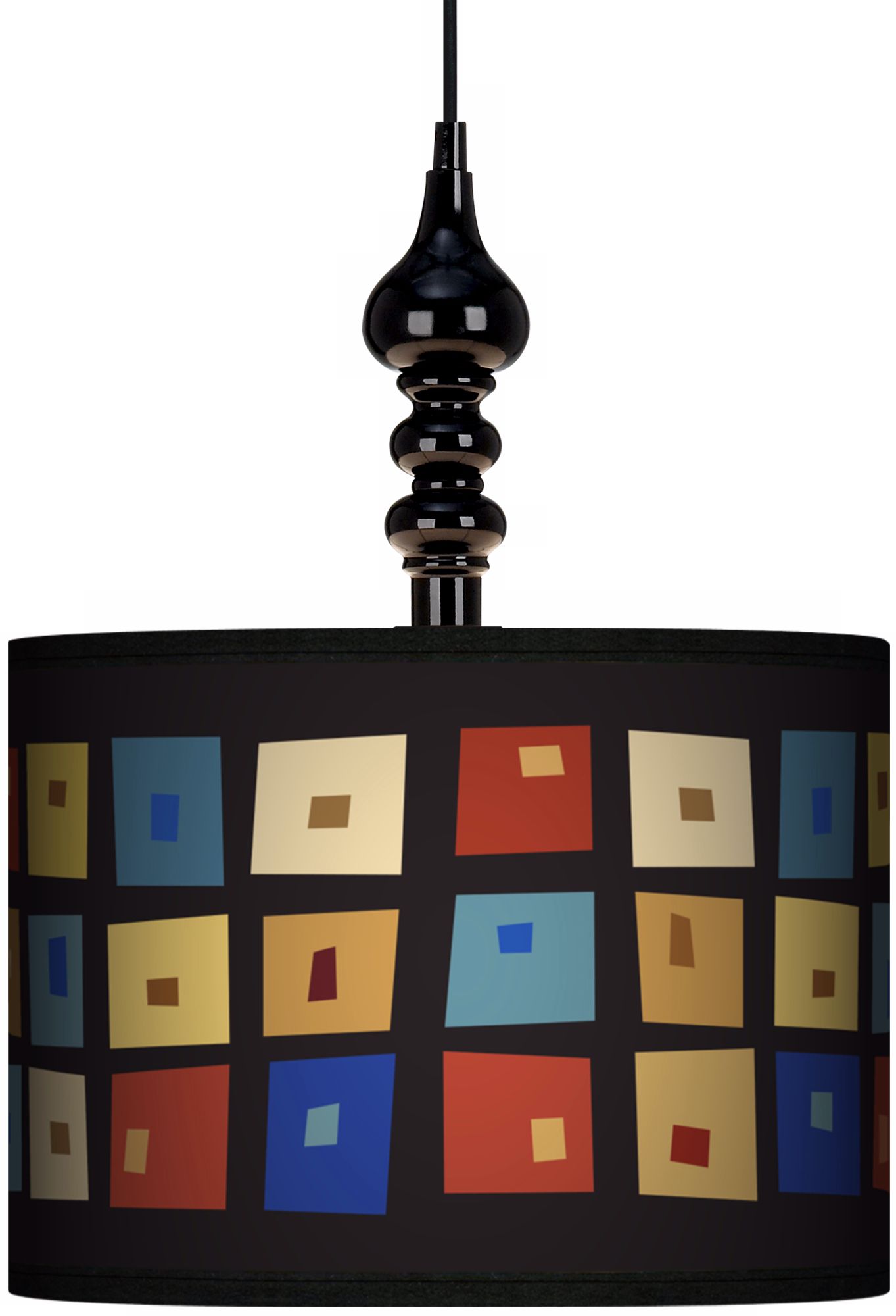 Palette Squares 13 1/2" Wide Black Swag Chandelier