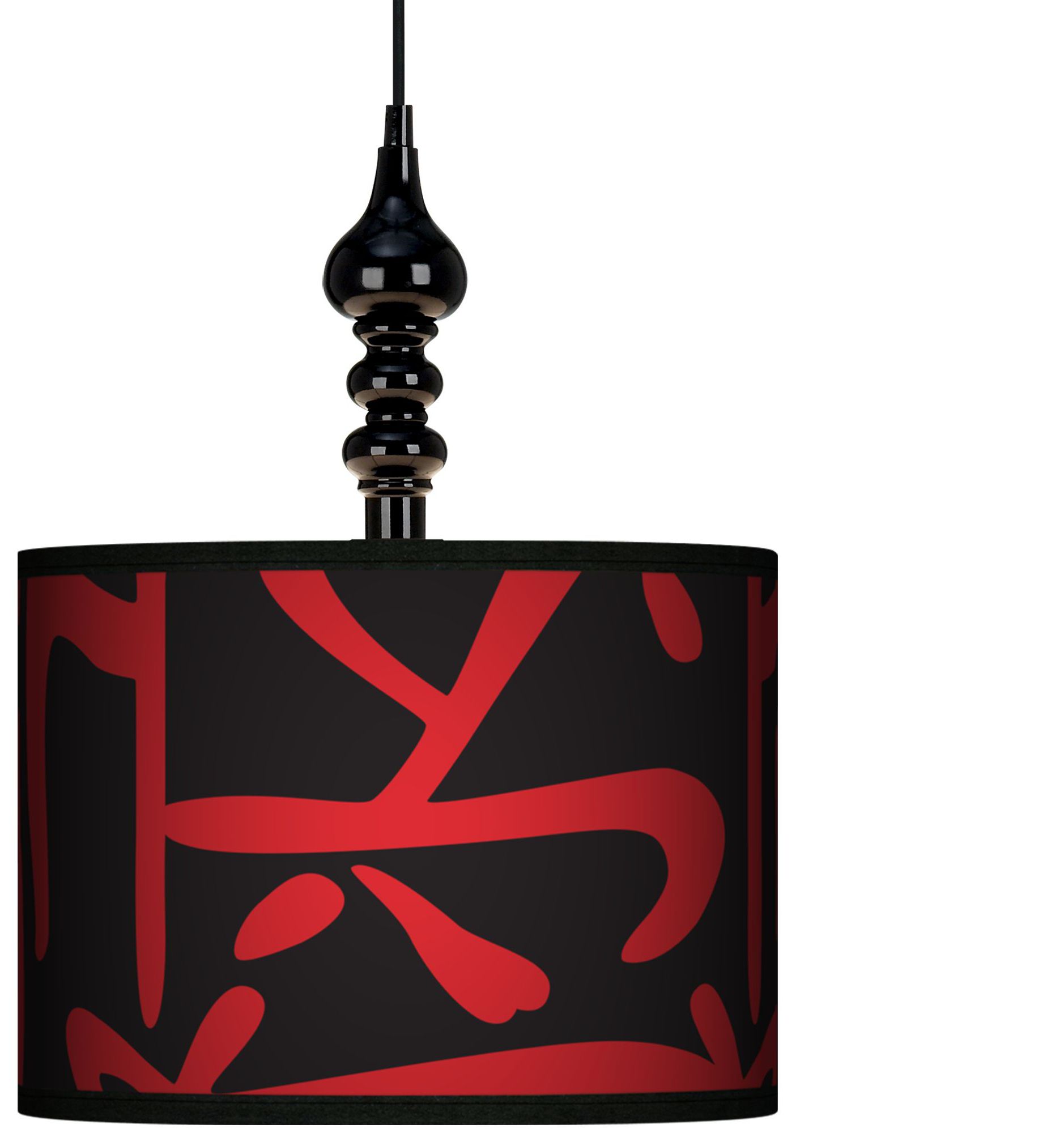 Asian Flair 13 1/2" Wide Black Swag Chandelier