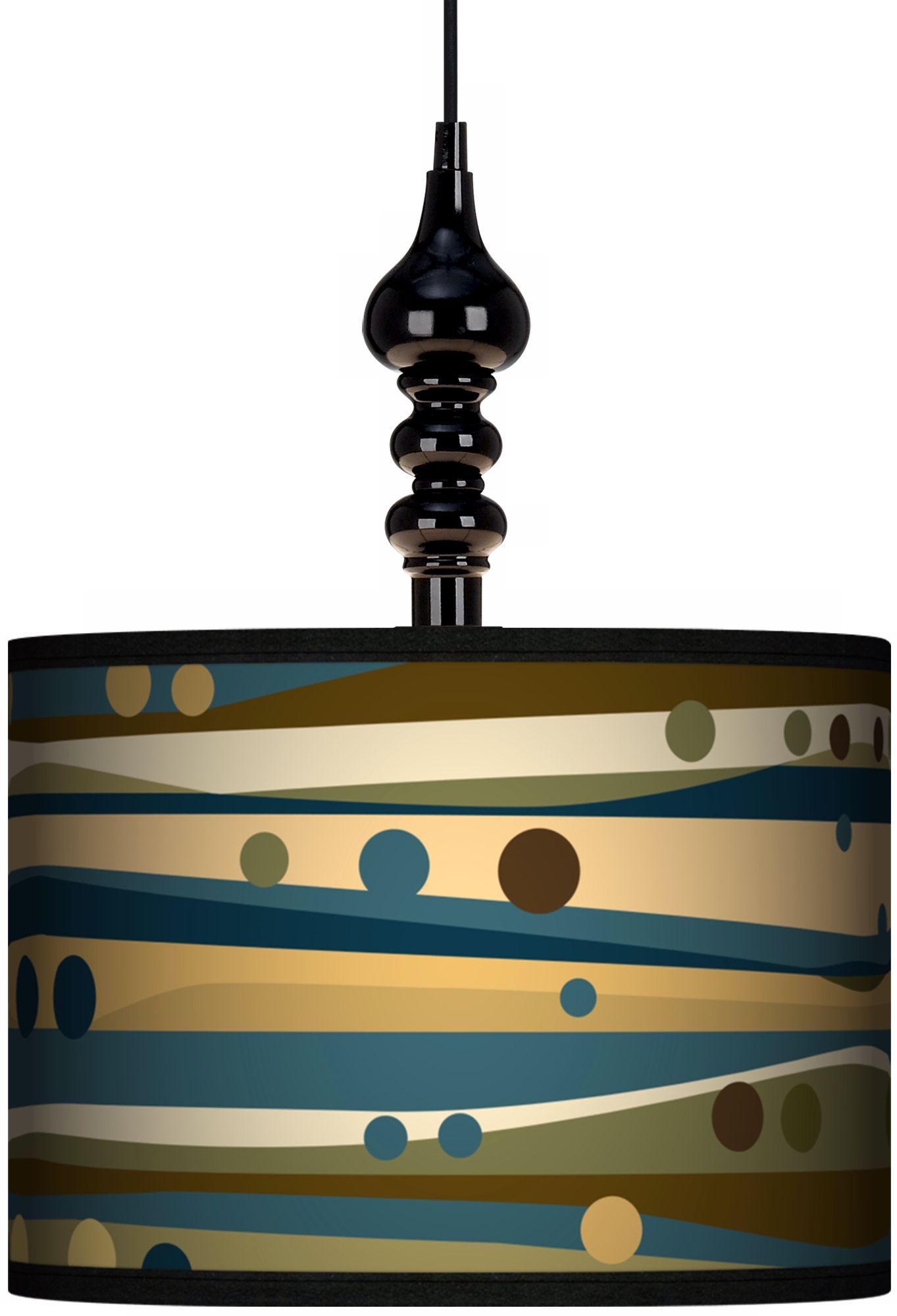 Dots & Waves 13 1/2" Wide Black Swag Chandelier