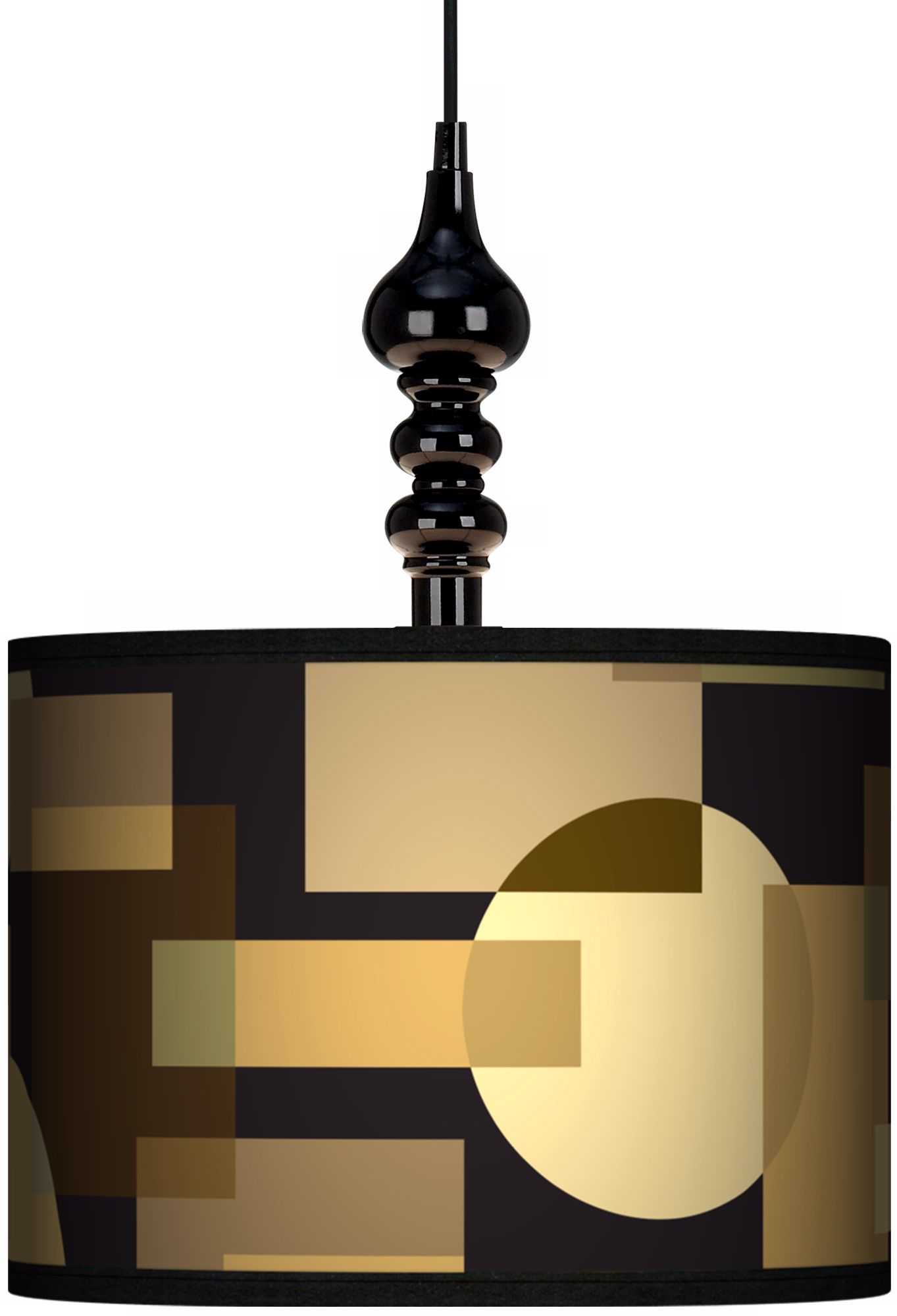 Earthy Geometrics 13 1/2" Wide Black Swag Chandelier