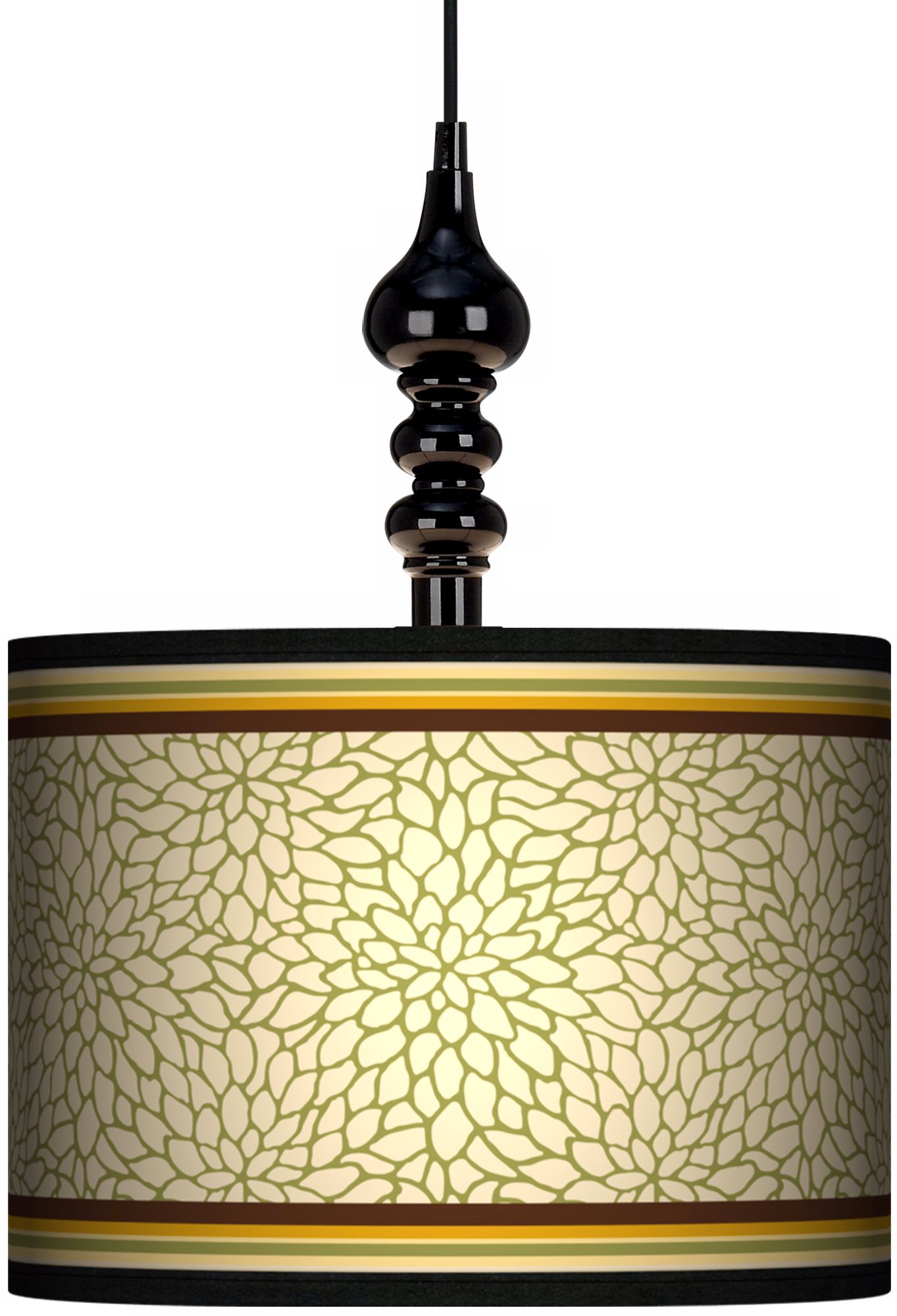 Stacy Garcia Avocado Dahlia 13 1/2" Black Swag Chandelier