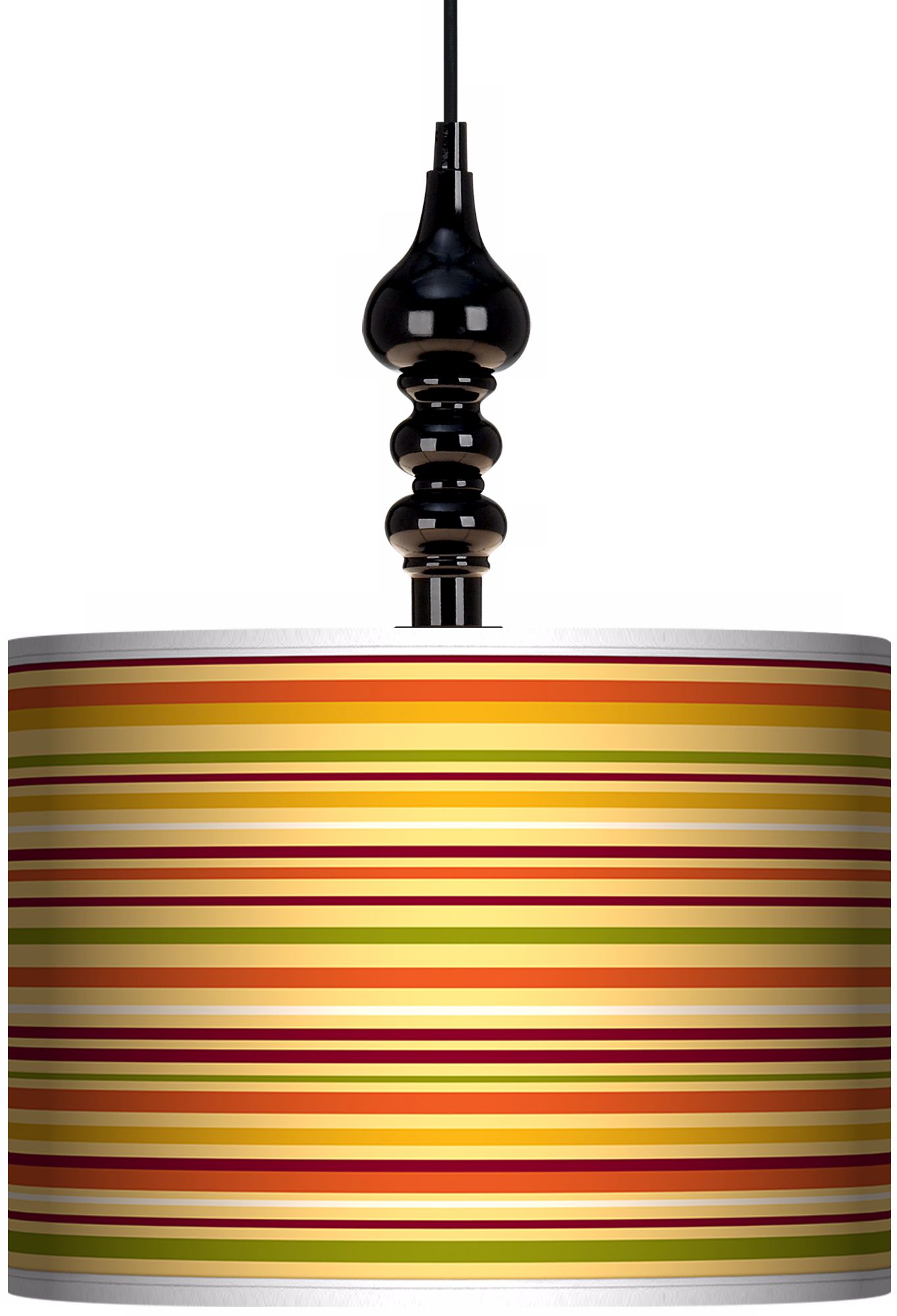 Stacy Garcia Harvest Stripe 13 1/2" Black Swag Chandelier