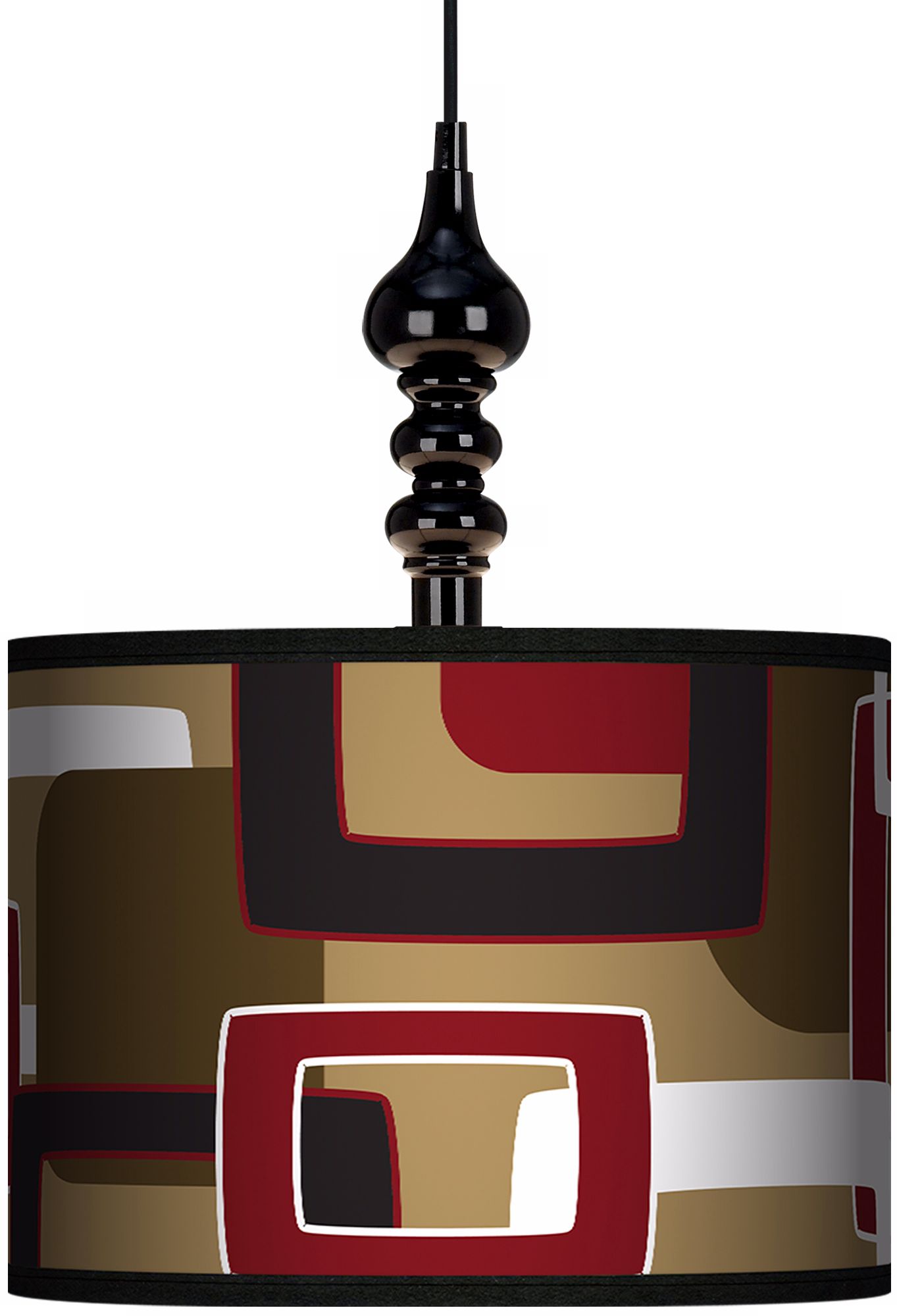 Cola Retro Rectangles 13 1/2" Wide Black Swag Chandelier