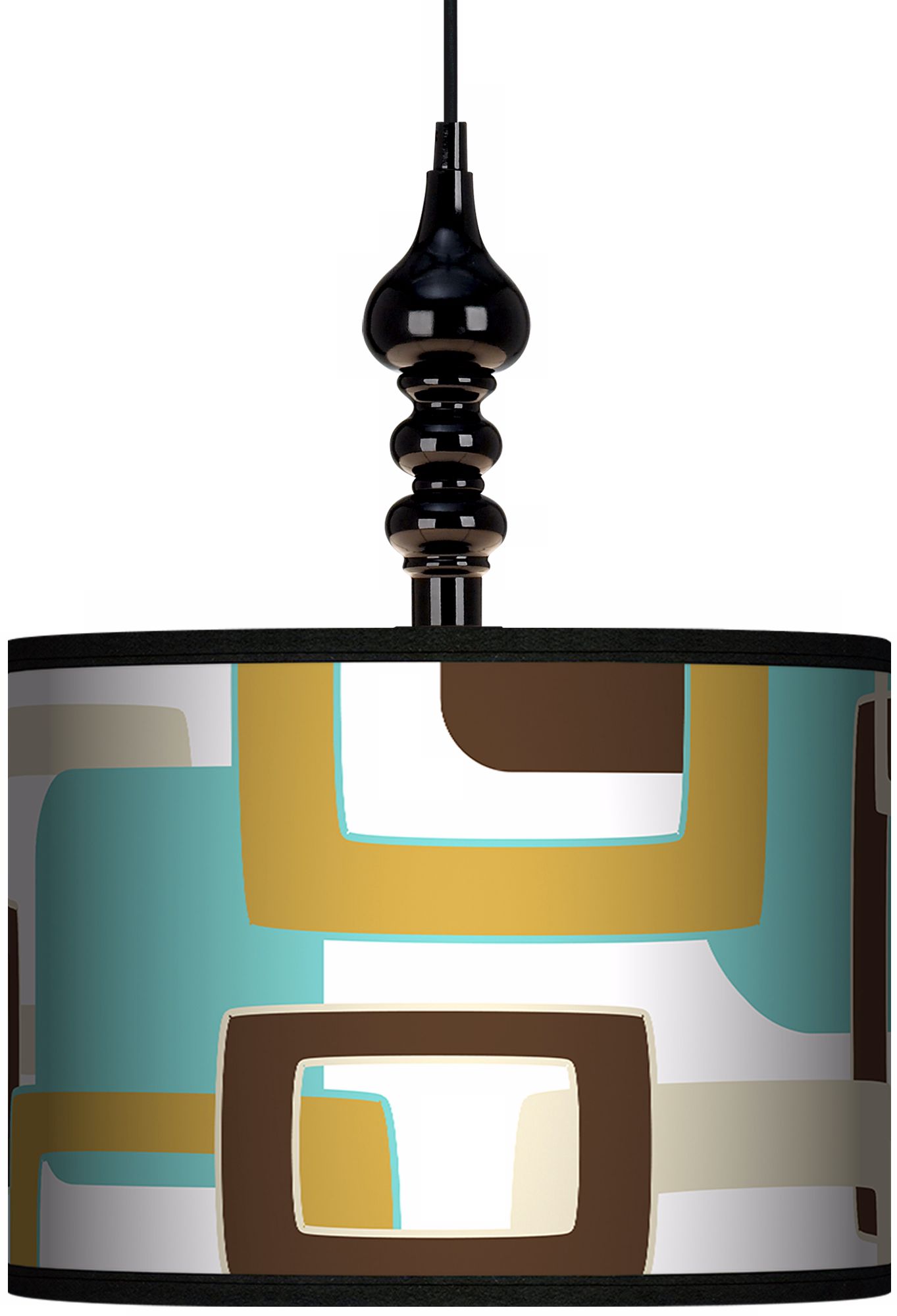 Countess Retro Rectangles 13 1/2" Wide Black Swag Chandelier