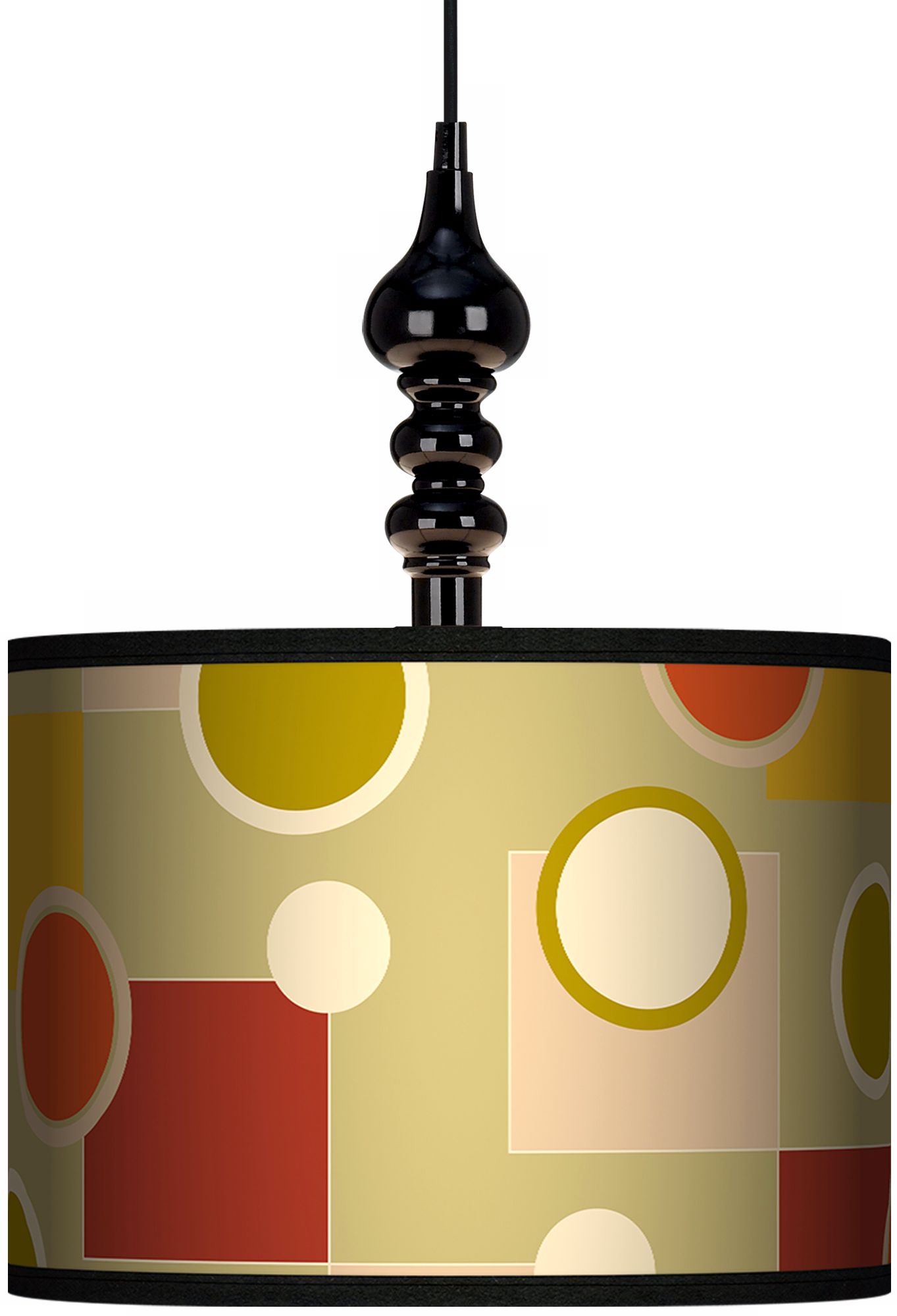 Retro Citrus Medley 13 1/2" Wide Black Swag Chandelier