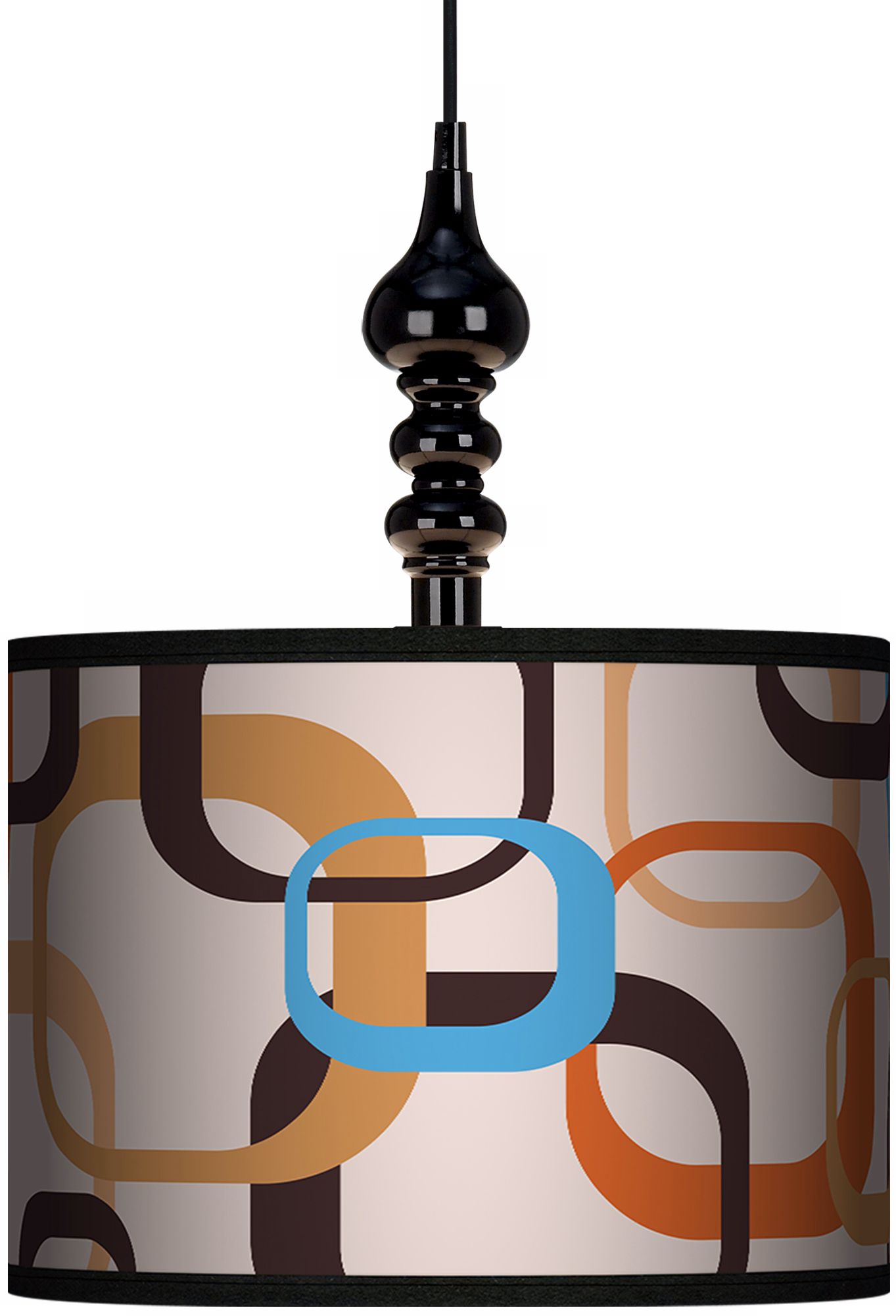Spicy Square Scramble 13 1/2" Wide Black Swag Chandelier