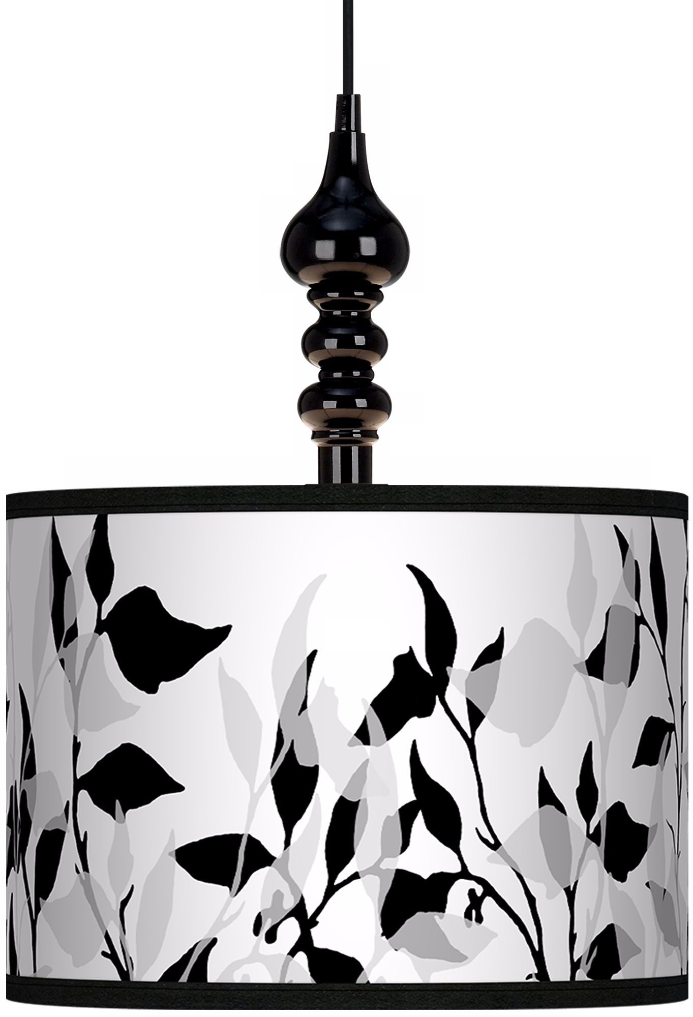 Three Tone Leaves 13 1/2" Wide Black Swag Chandelier