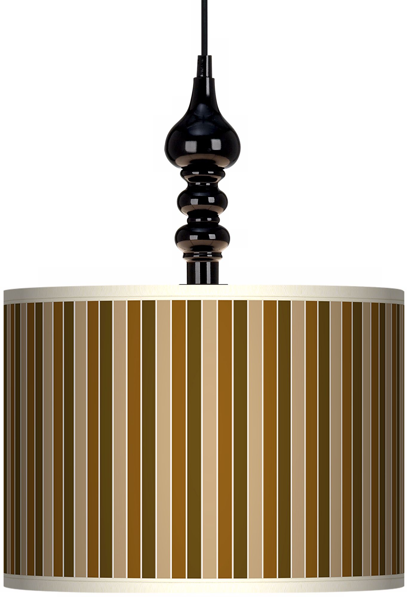 Umber Stripes 13 1/2" Wide Black Swag Chandelier