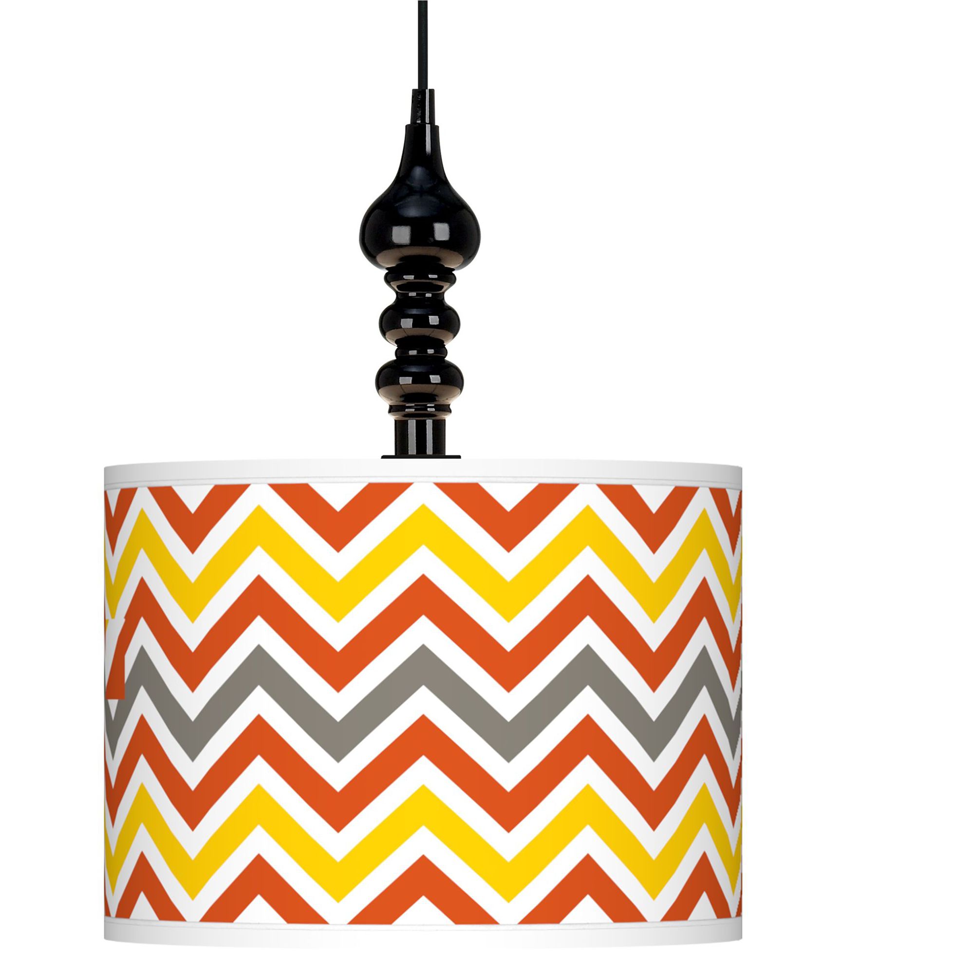 Flame Zig Zag Giclee 13 1/2" Wide Black Swag Chandelier