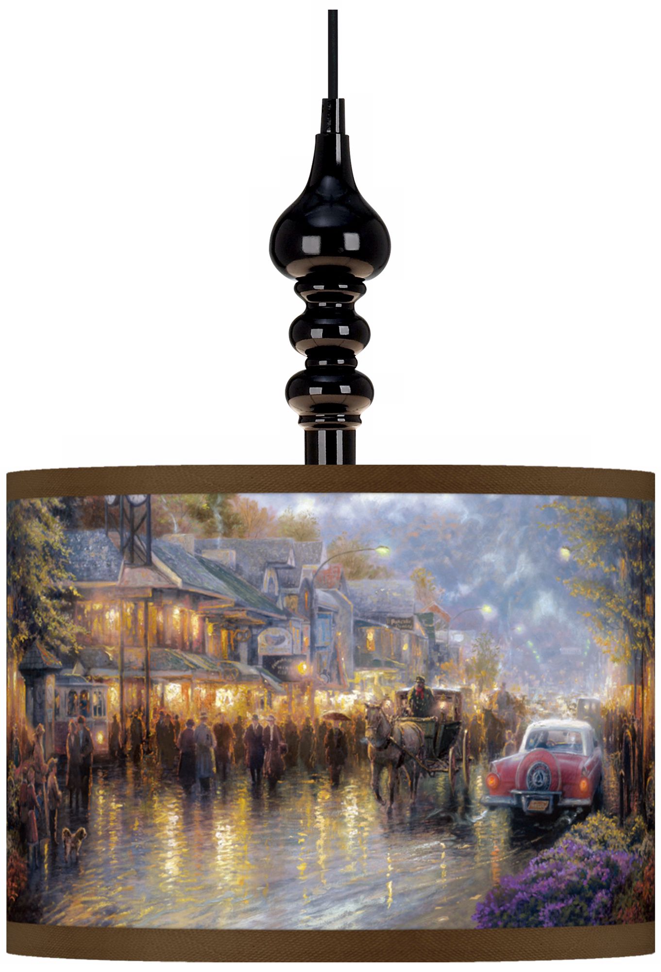 Thomas Kinkade Mountain Memories Black Swag Chandelier