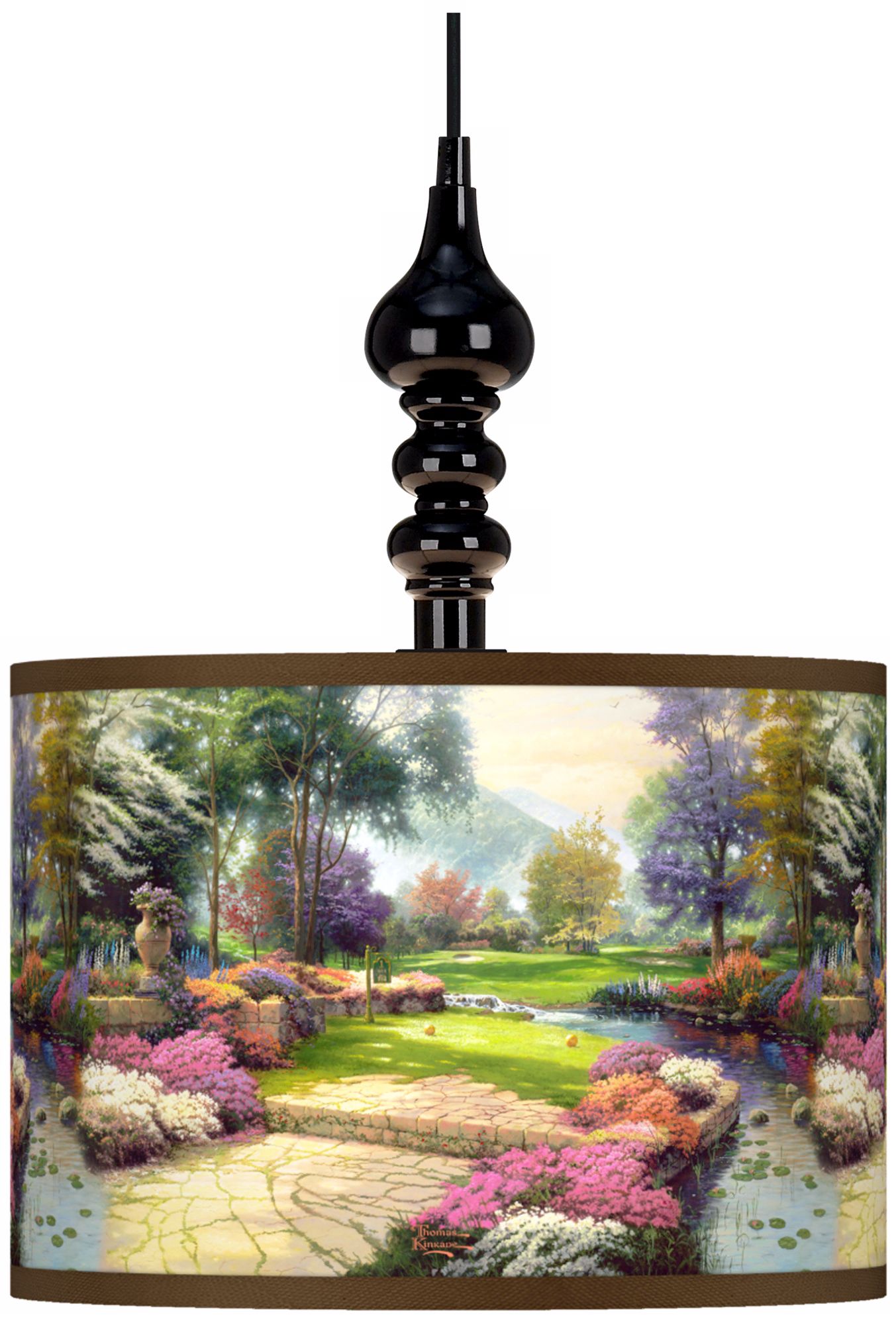 Thomas Kinkade Living Waters Golfer's Paradise Swag Lamp
