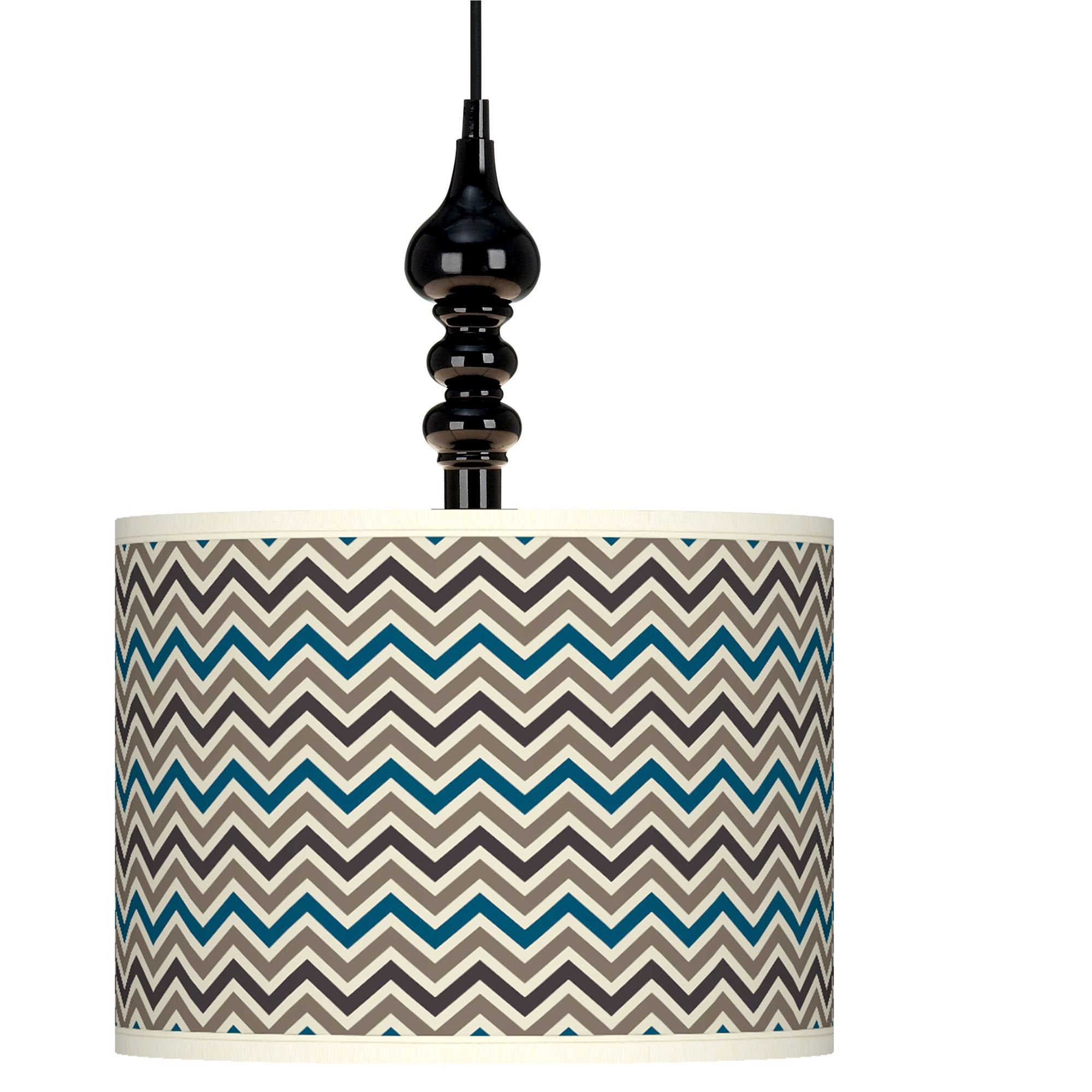 Zig Zag Giclee 13 1/2" Wide Black Swag Chandelier