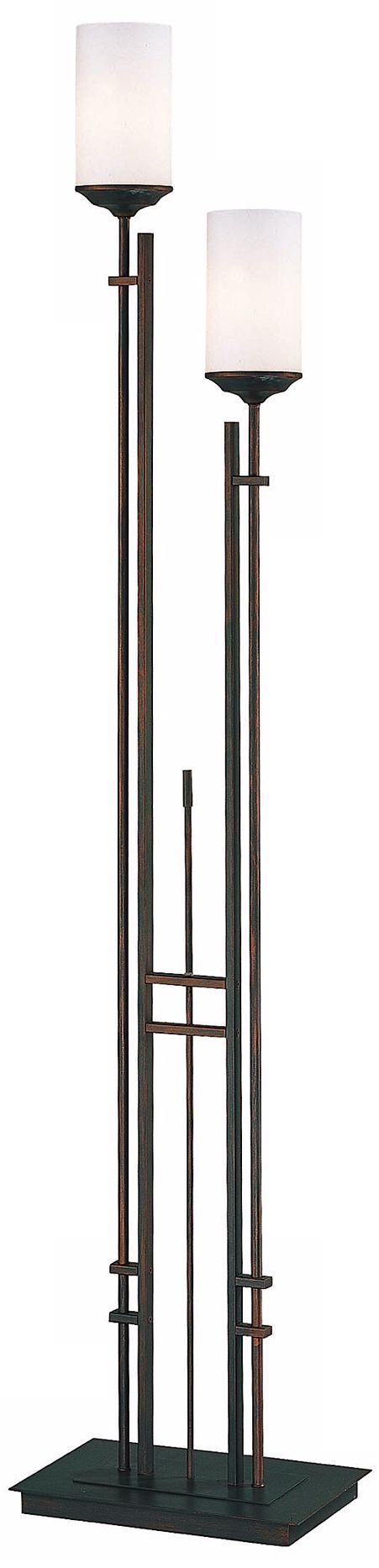 Sofa  Tray on Lite Source Wallace Two Tier Frosted Glass Floor Lamp