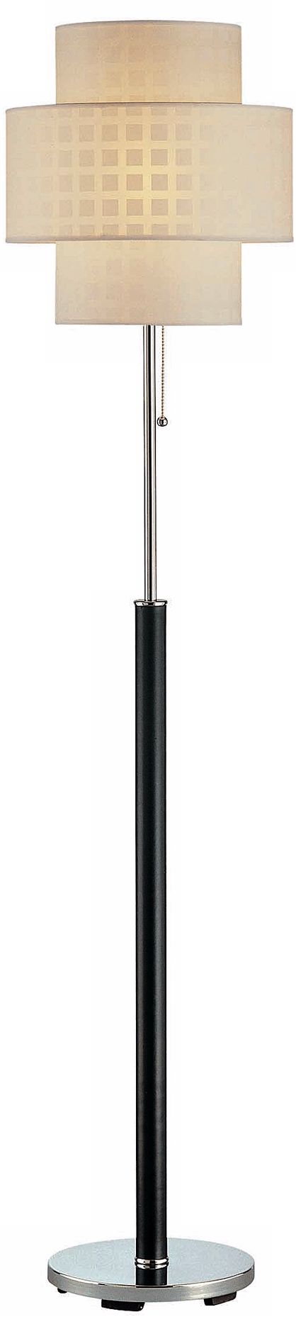 Lite Source Olina Chrome and Leather Wrap Floor Lamp