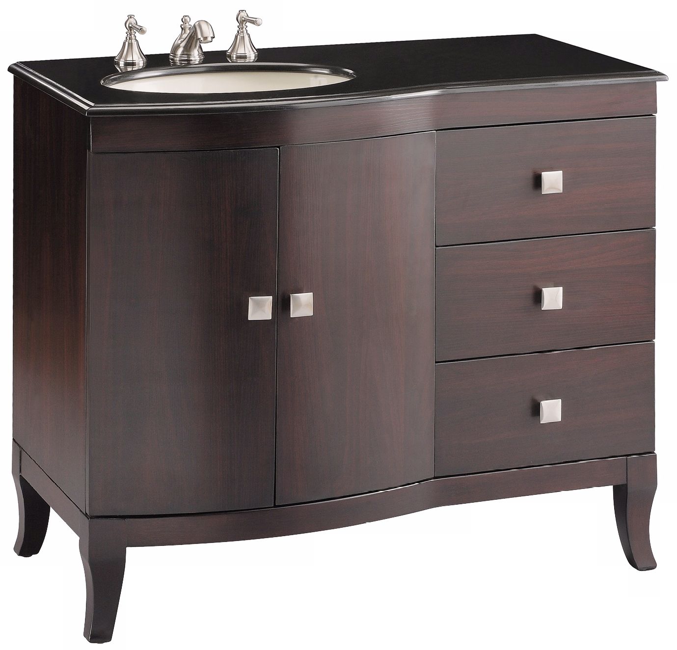 Merlot Finish Granite Top Sink Vanity